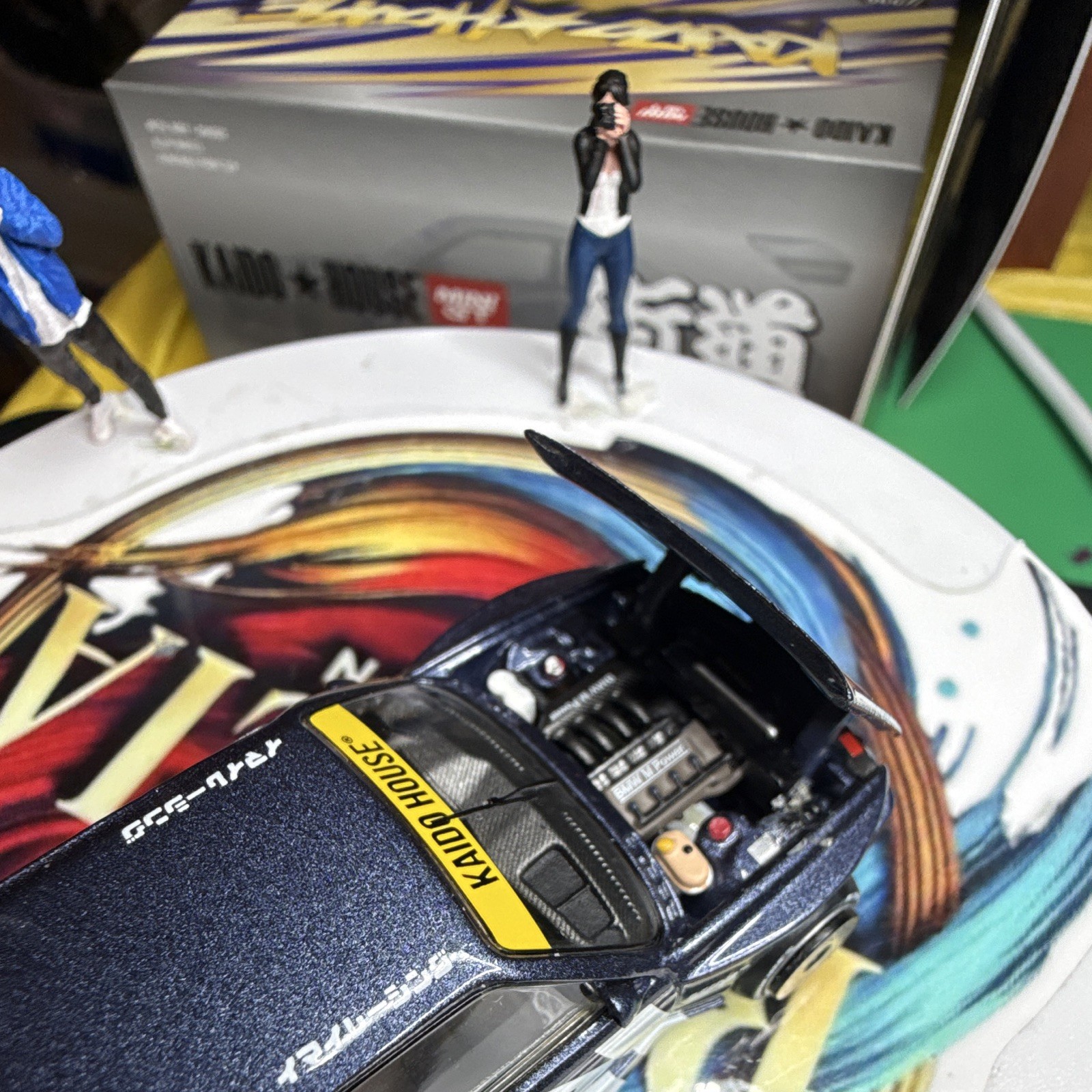 KAIDO HOUSE 1:64 BMW M3 E30 1990 Diecast Racing Car Opening Hood Blue/White
