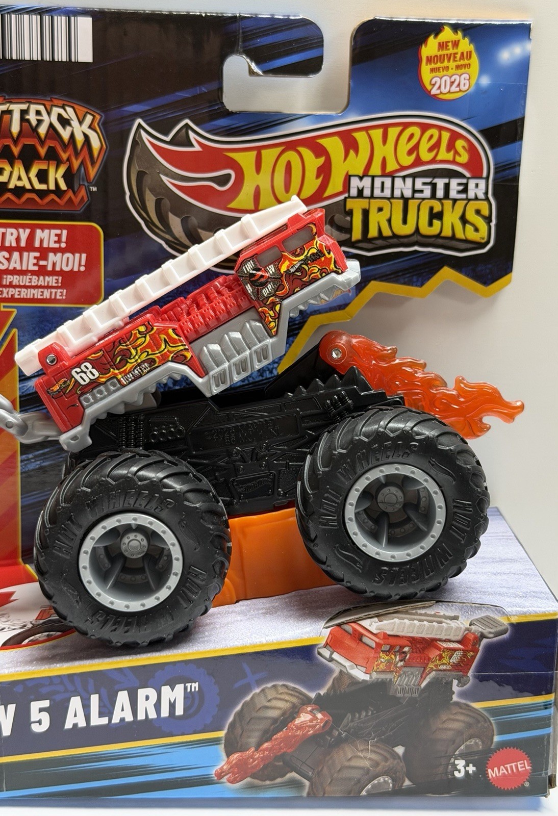 2026 Hot Wheels Monster Trucks Attack Pack “ HW 5 ALARM “