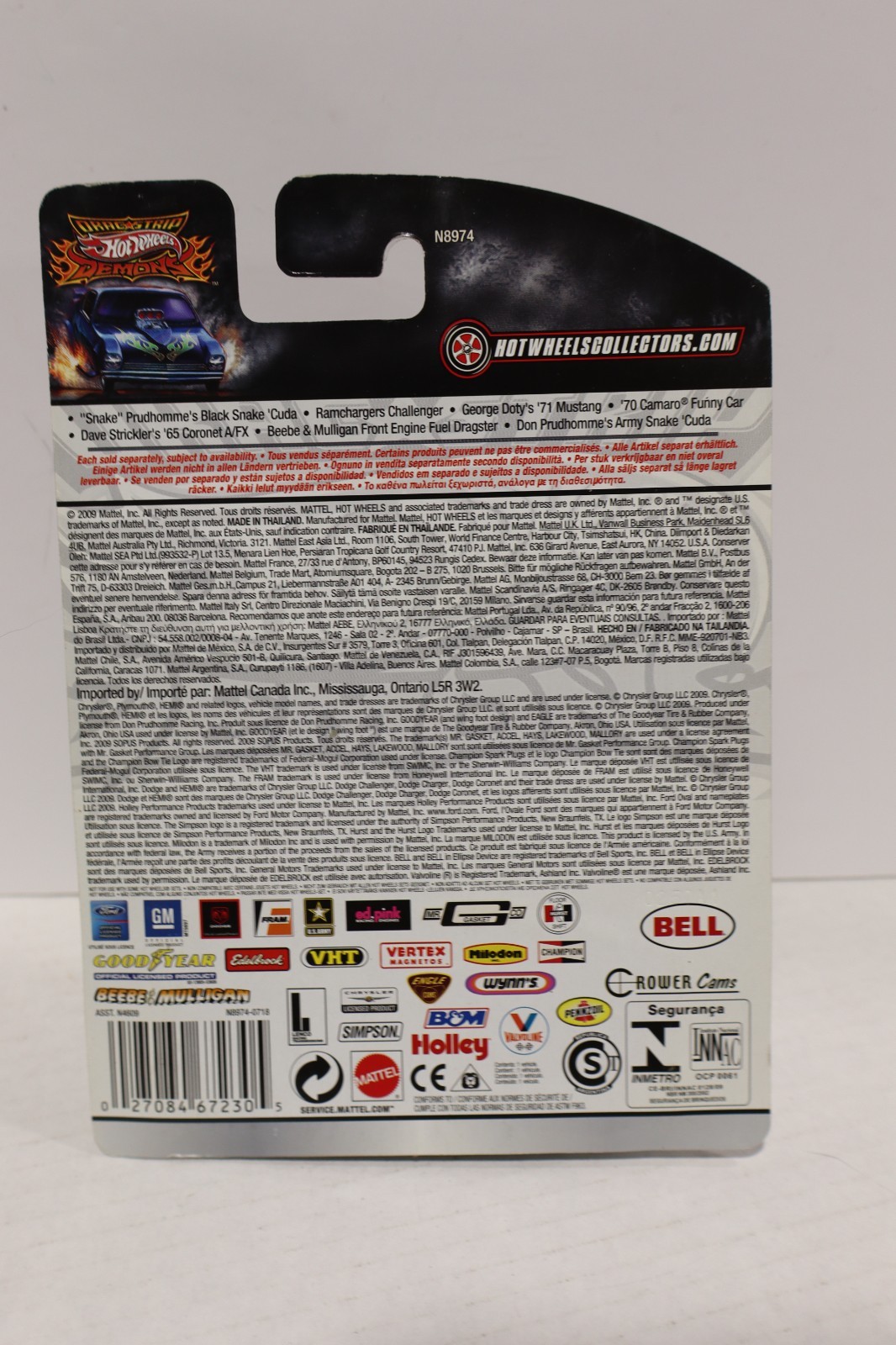 Hot Wheels Drag Strip Demons Dave Strickler’s ’65 Coronet A/FX CARD WEAR READ