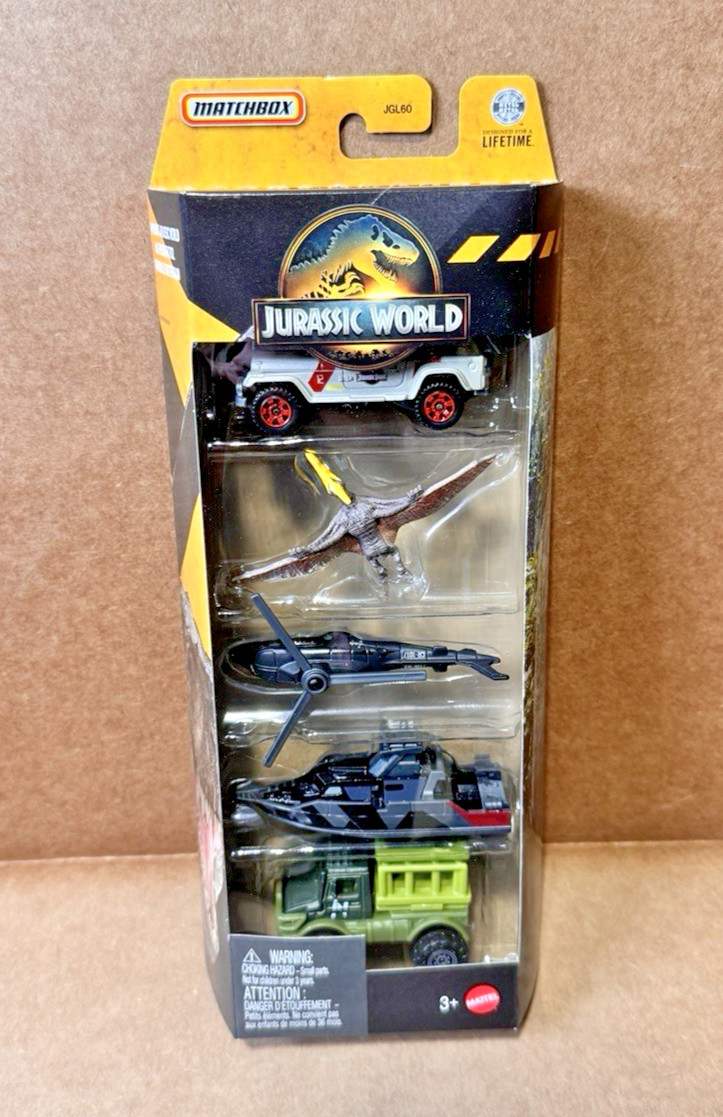 Matchbox Jurassic World 2026 E Case 5-Pack – Complete Set of 5 (JGL60-979E)