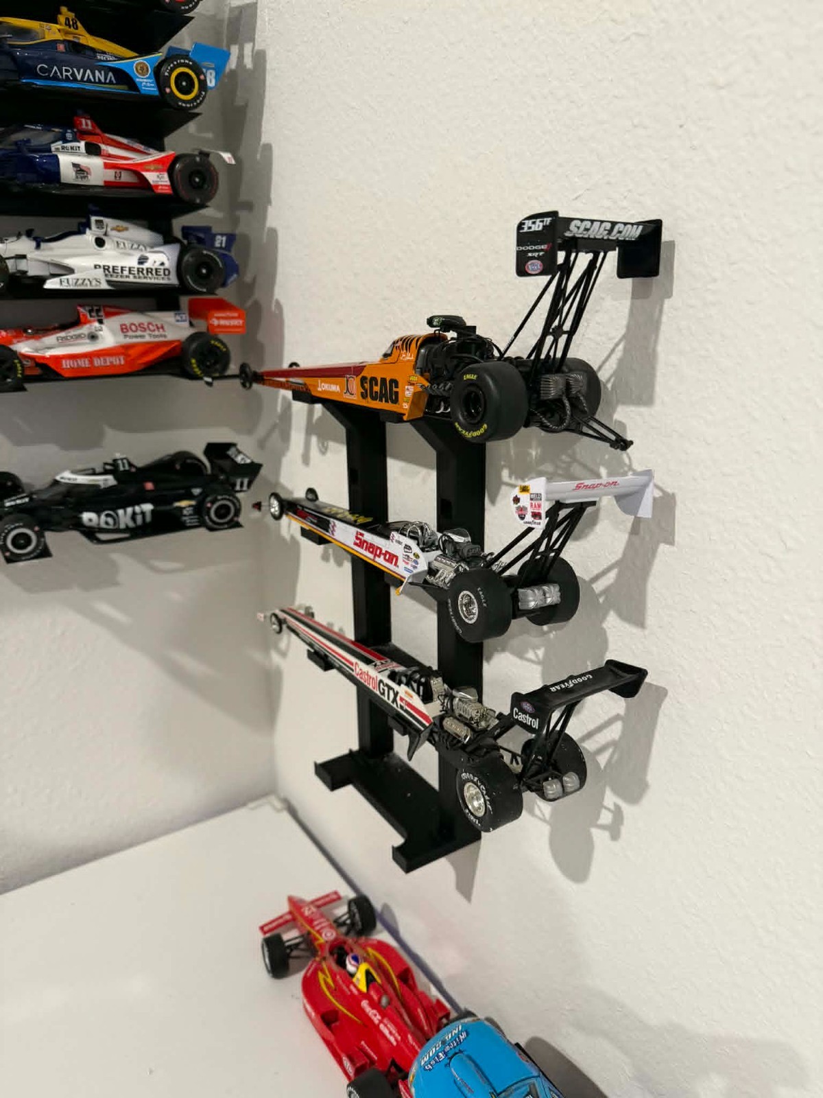 4 Tier Top Fuel 1:24 Diecast Display Wall Mount Stand NHRA Dragster (STAND ONLY)