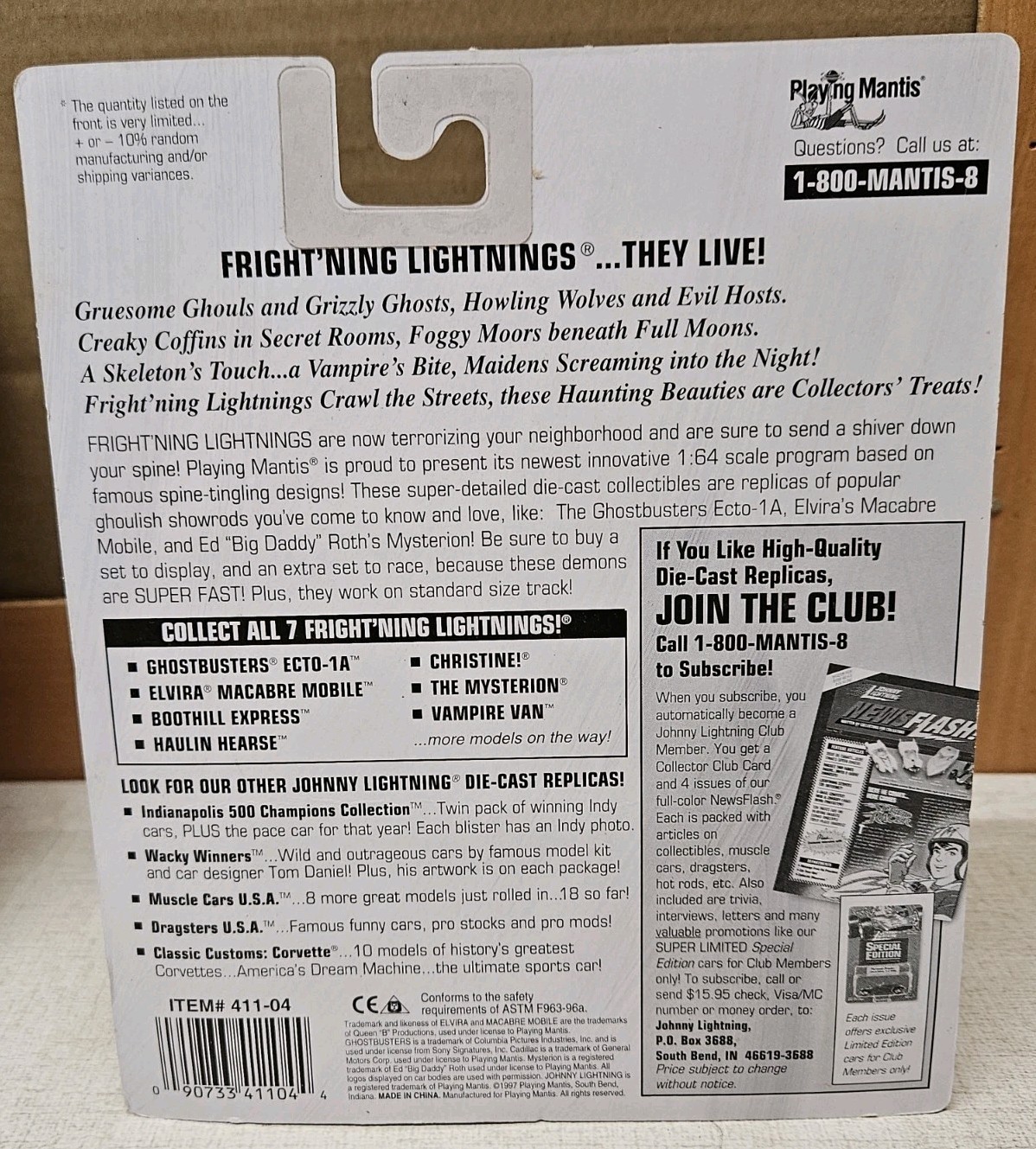 JOHNNY LIGHTNING 1997 Frightning Lightnings, Series 4 Complete Set Of 7 MONSTERS
