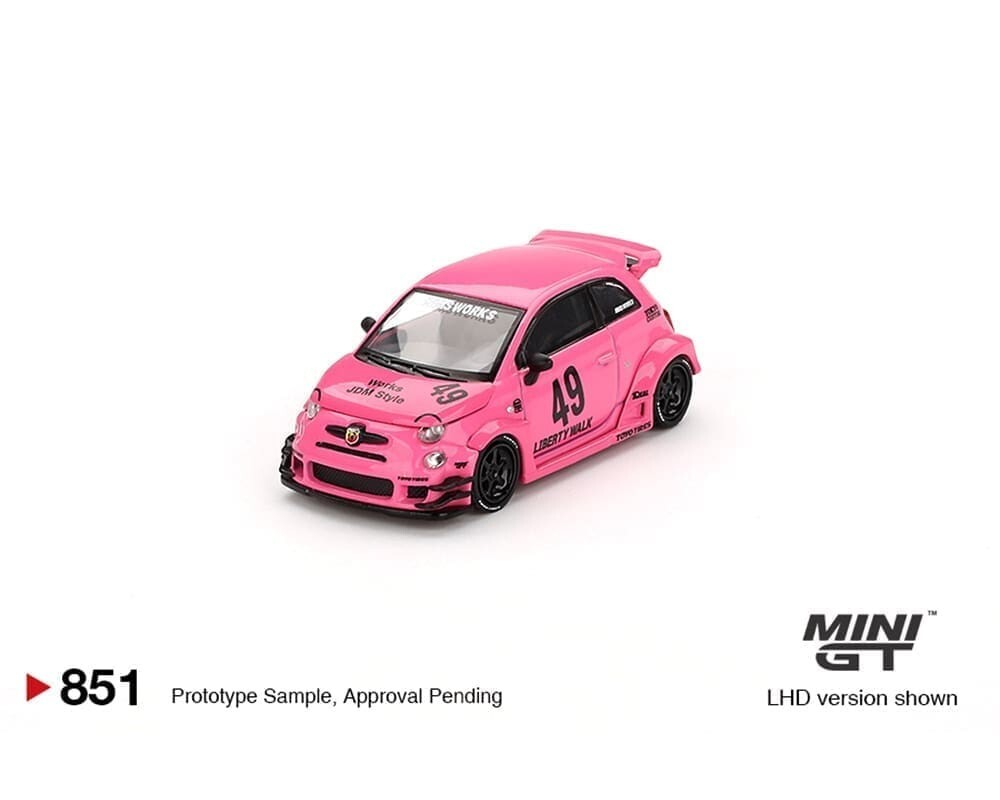 Mini GT ABARTH 595 LB-WORKS x Abas Works Pink #851 1/64