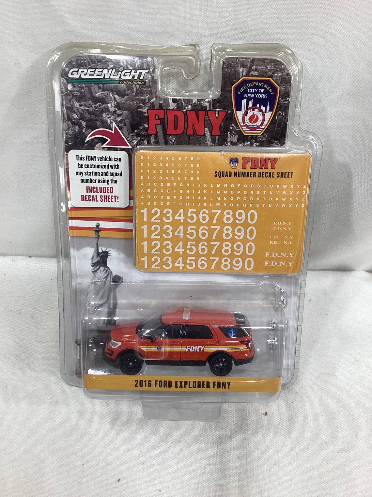 NEW Greenlight New York Fire Dept FDNY 2016 Ford Explorer & Decal Sheet FREESHIP