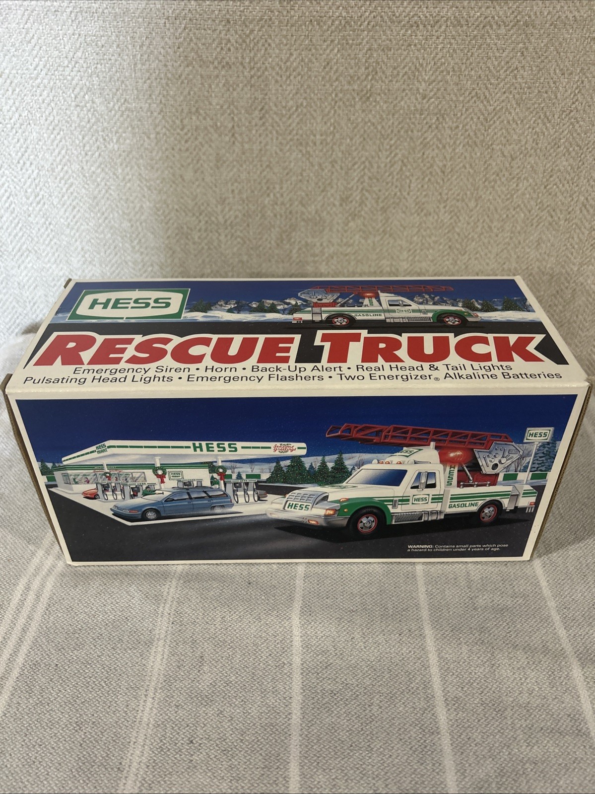 1993 HESS POLICE PATROL CAR & 1994 HESS RESCUE TRUCK VINTAGE NIB LOT