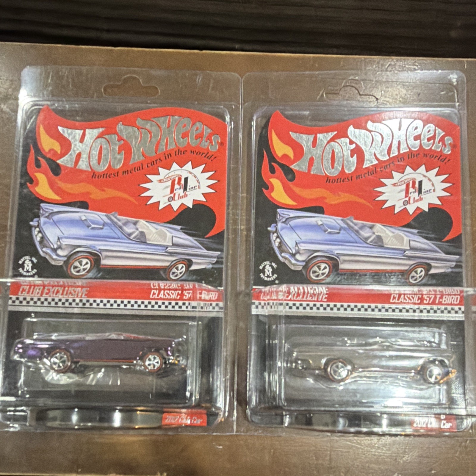Hot Wheels RLC Exclusive Lot of 2 Chrome ’57 Ford T-Bird 1:64 (Read Description)