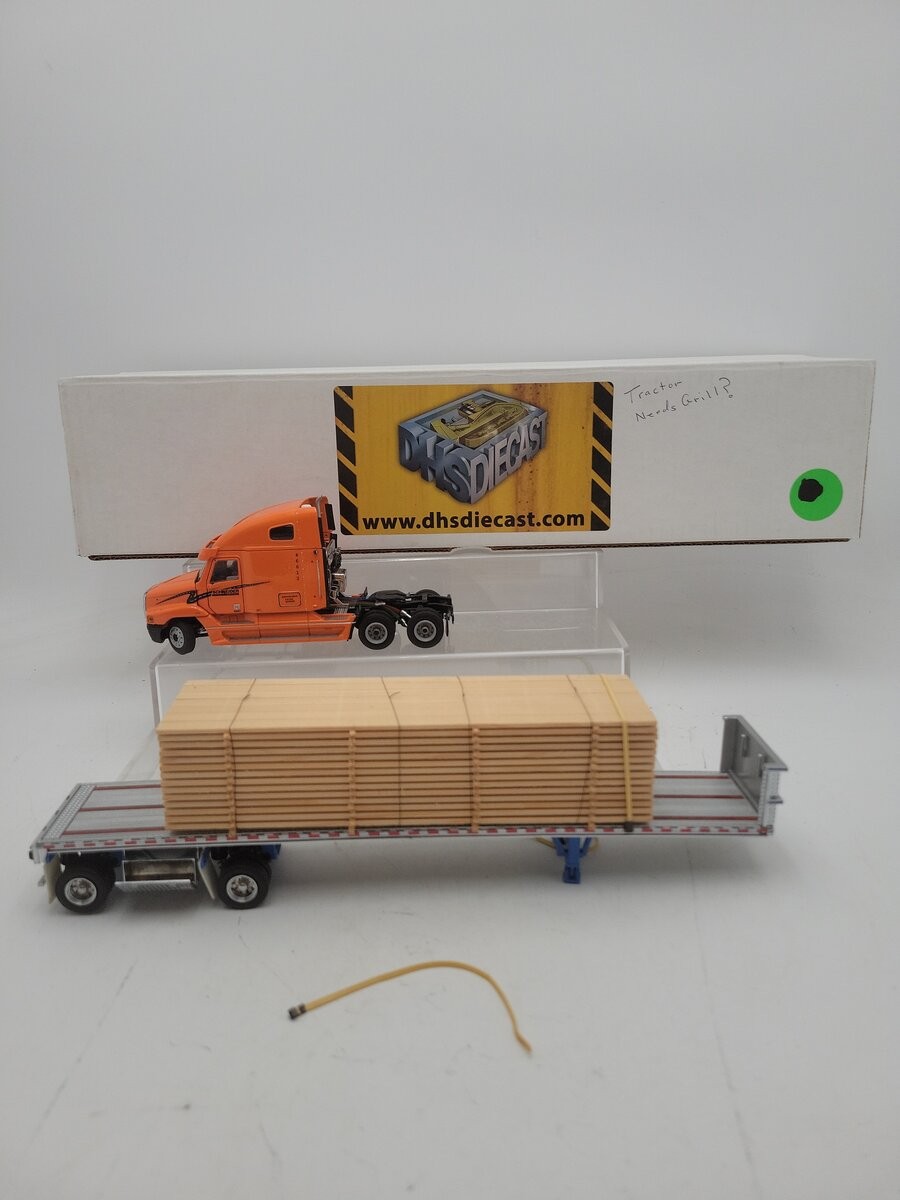 DHS 1:50 Scale Diecast Freightliner Century w/East Flatbed Trailer Schneider/Box