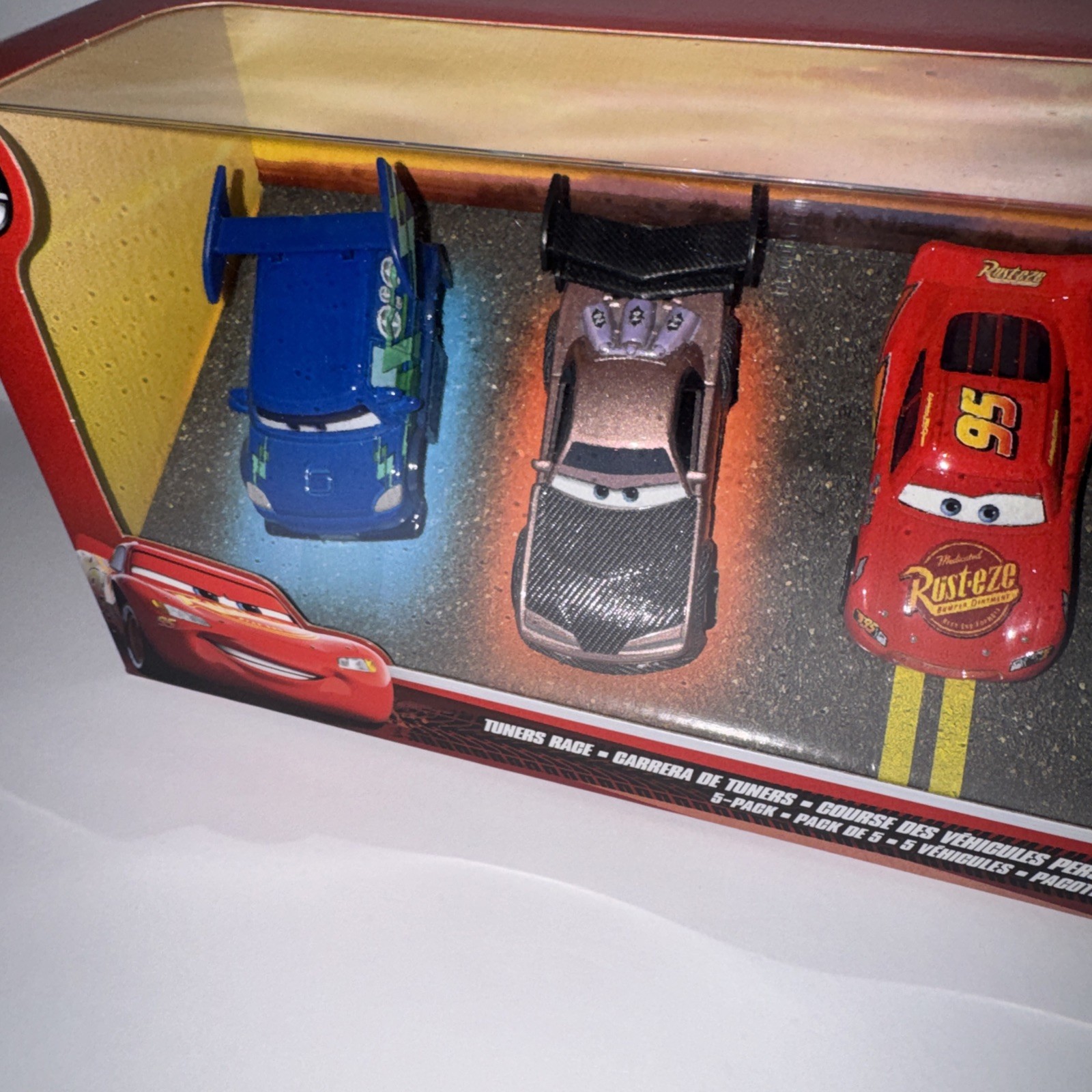 Disney Pixar Cars Tuners Race 5 Pack W/ DJ, Boost, Lt McQueen, Wingo & Snotrod