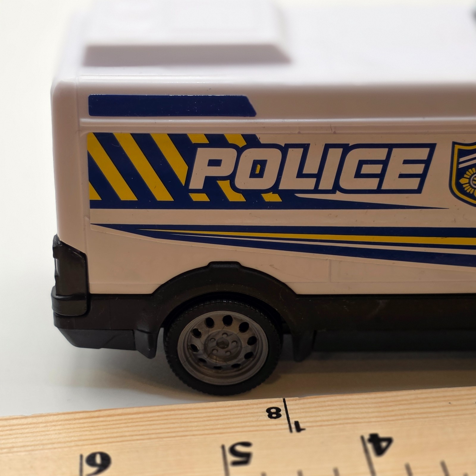Dickie Toys Police Van Toy Truck White Blue Emergency Vehicle 6in