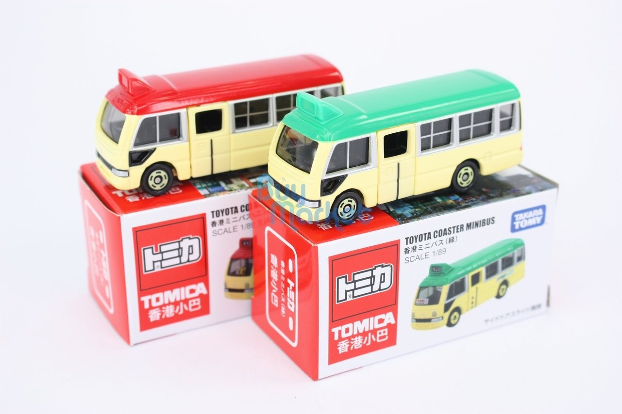 Takara Tomica Tomy TOYOTA Coaster MINIBUS Hong Kong 1/89 Diecast Toy Cars 2X SET