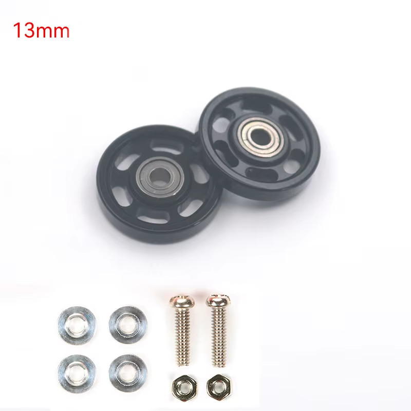 MINI 4WD ROLLERS 2PCS 13 MM Aluminum Alloy Guide Rollers (BLACK)