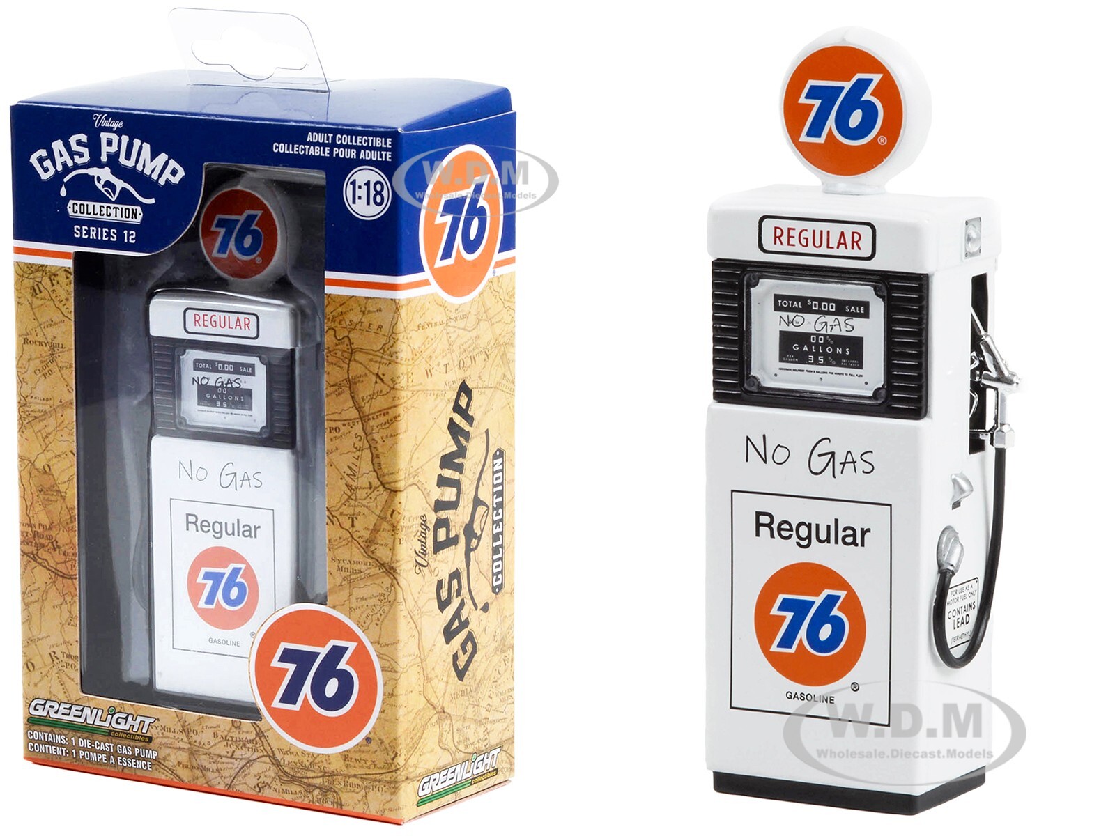 1951 WAYNE 505 GAS PUMP “”UNION 76 NO GAS” 1/18 DIECAST BY GREENLIGHT 14120 B