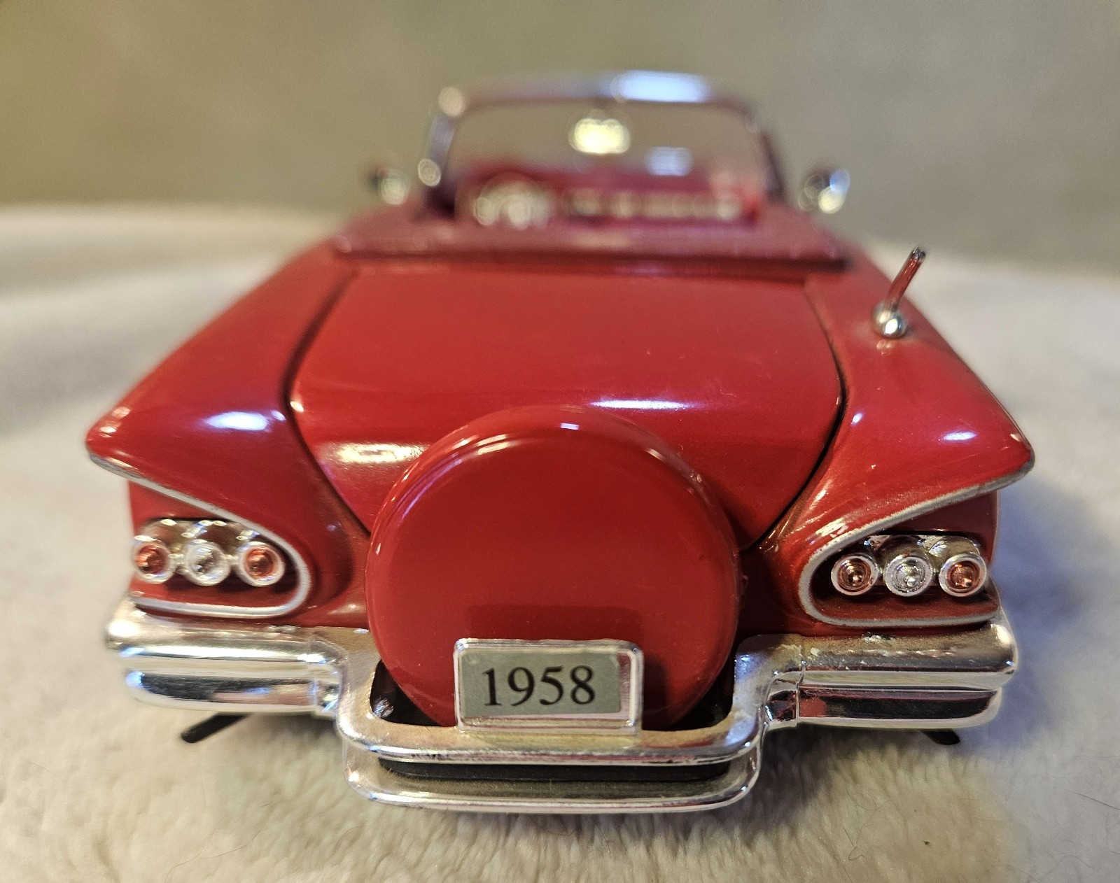 1958 Chevy Impala Convertible 1:24 Red NO BOX Diecast Vintage Car