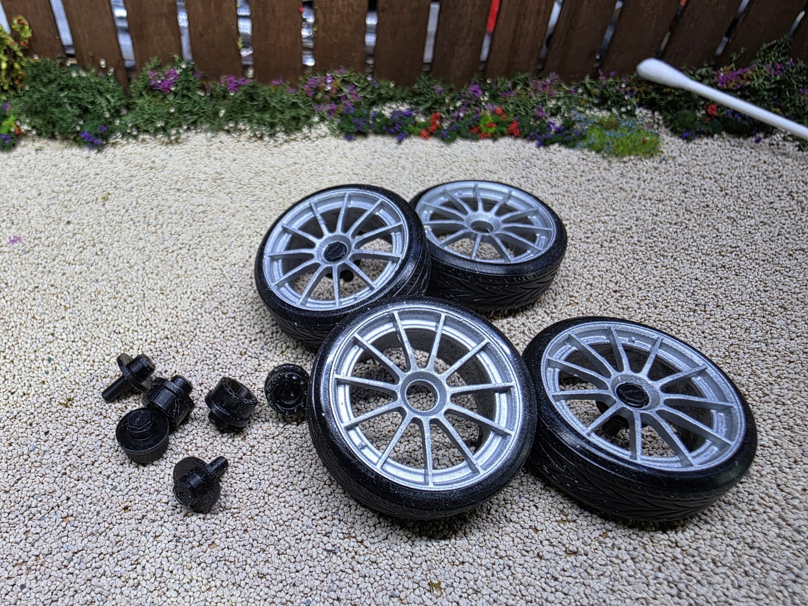 Rotiform DTM painted Set 1/18 Scale Silver with Rubber tyres MODIFIED Diecast