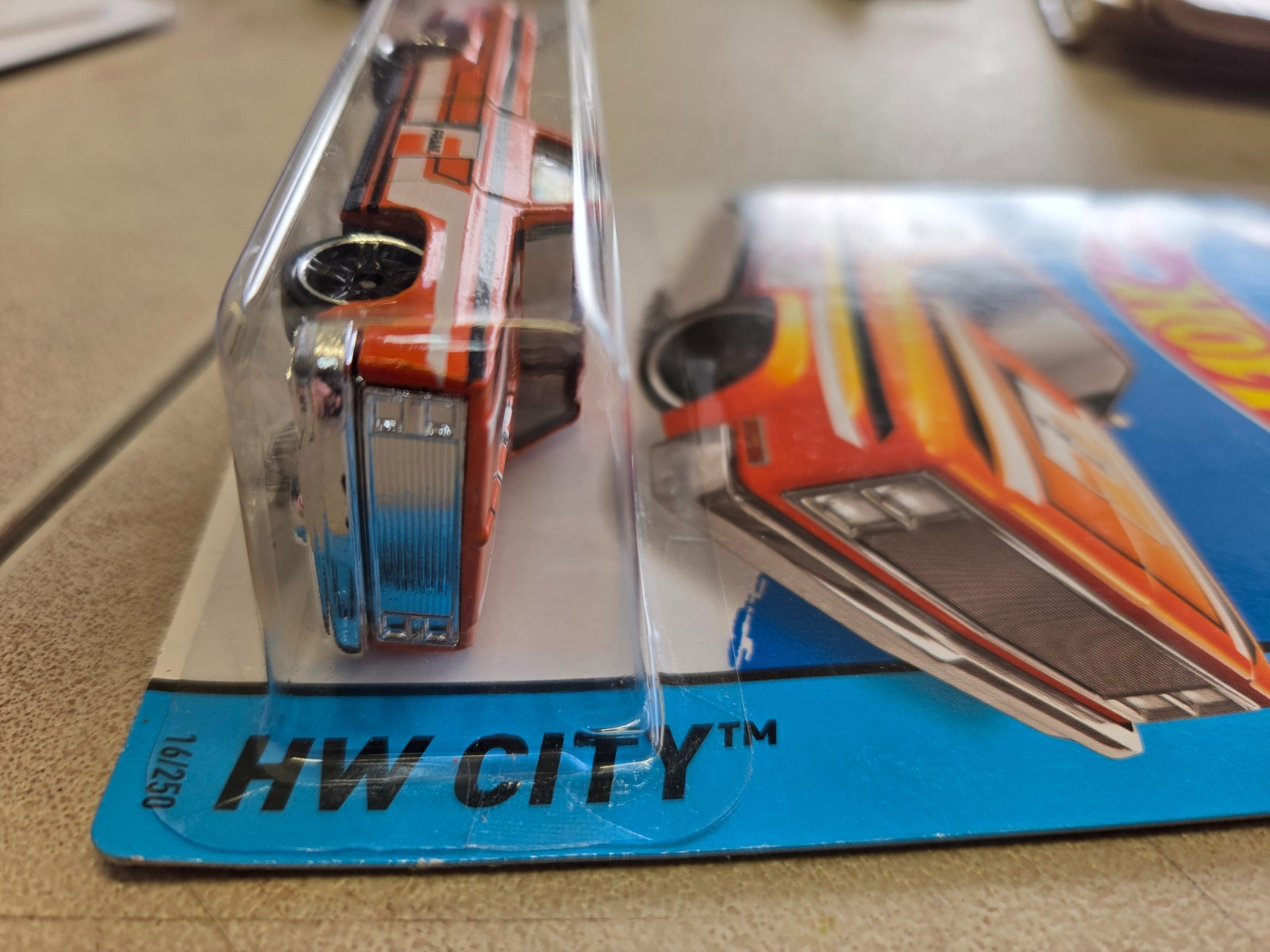 2013 Hot Wheels Orange ’83 Chevy Silverado FRAM Orange HW CITY Top Crease