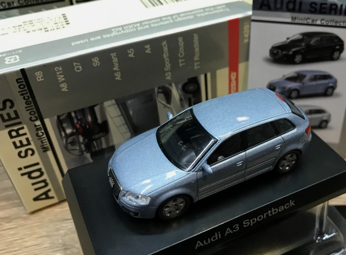 Kyosho 1/64 Audi A3 Sportback Light Blue New Ships From USA Free Shipping