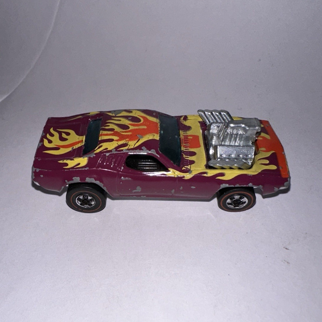 1974 Hot Wheels Redline Rodger Dodger Purple Flames Hong Kong Vintage