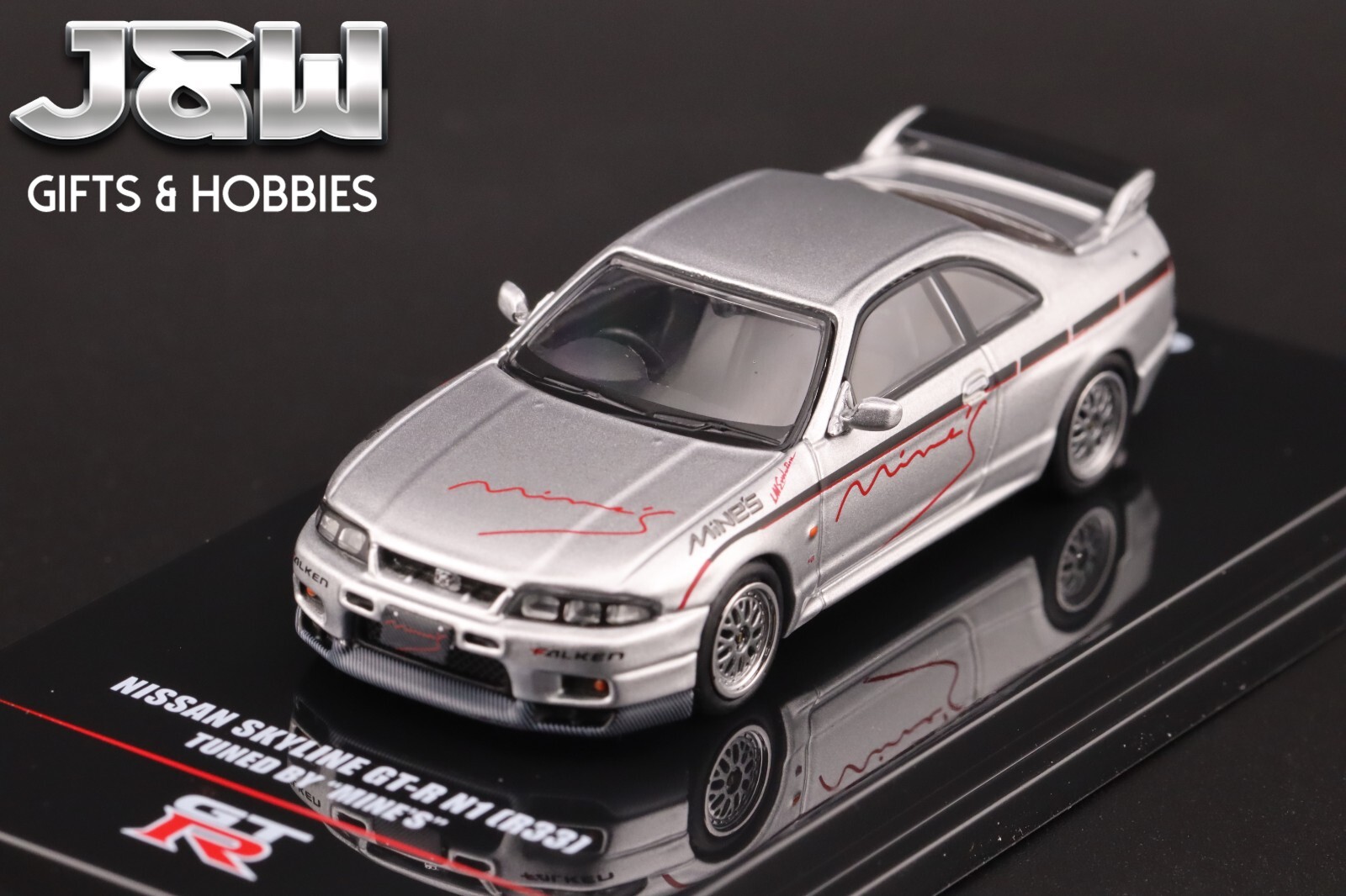 Inno64 Nissan GT-R N1 R33 Tuned By Mines Silver 1/64
