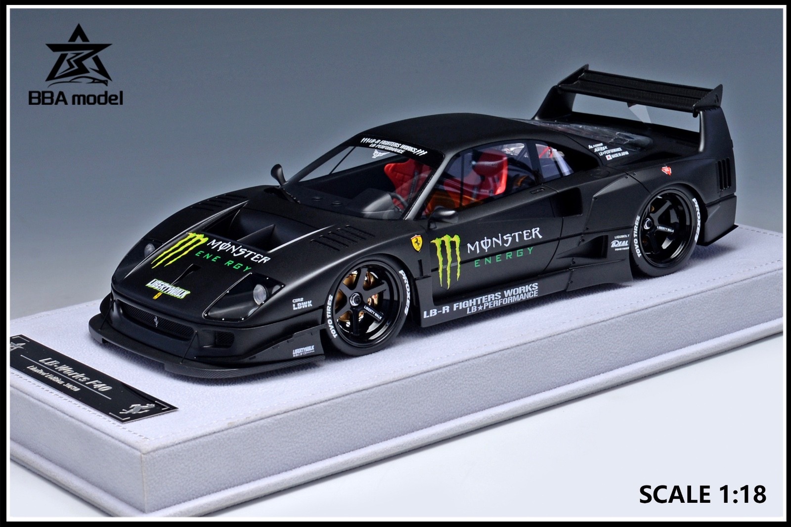 Ferrari F40 LBWK (MONSTER Energy Decals) [BBA Model] 1/18 scale