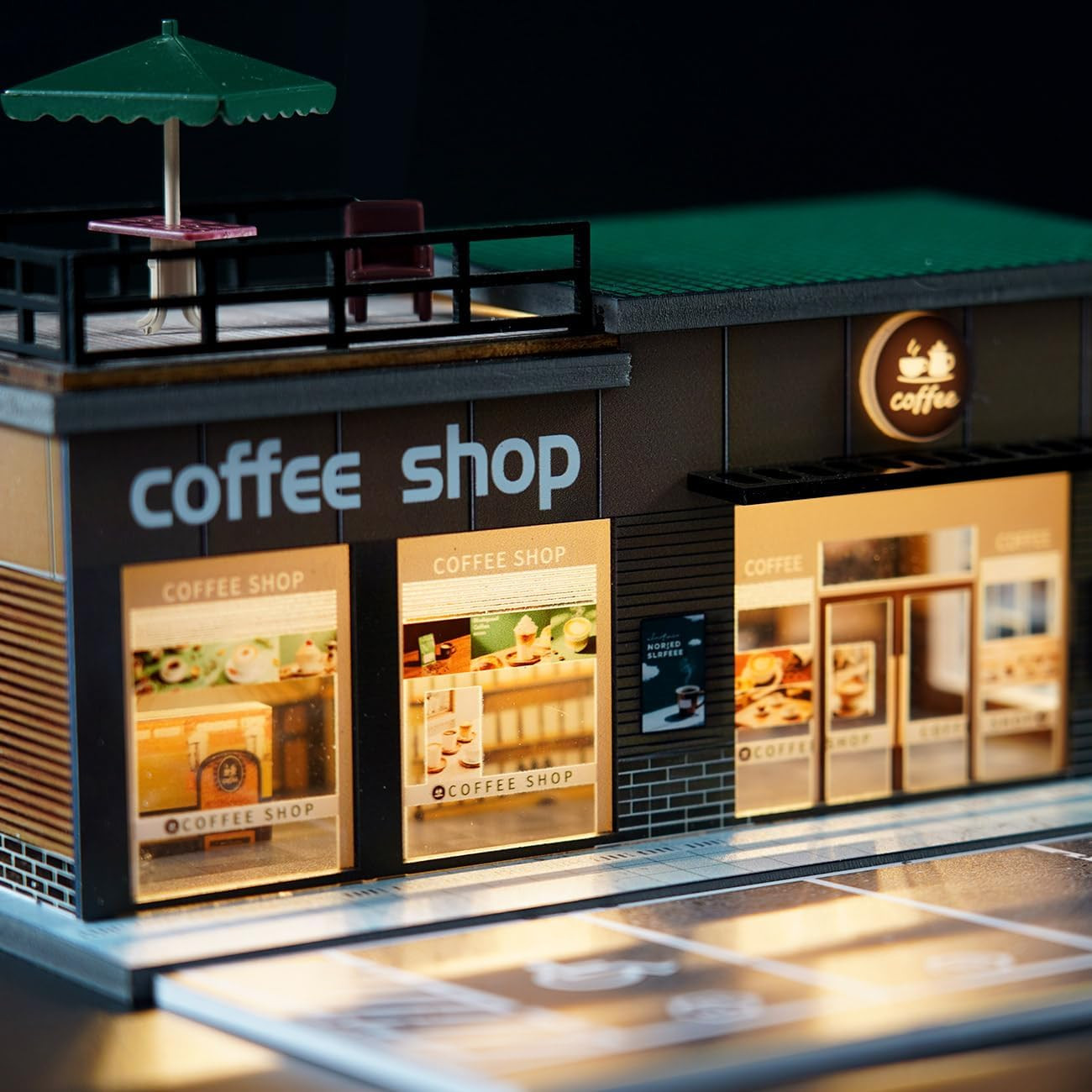 1/64 Diorama Garage, Model Car Garage and Display Case, Coffee House Diorama Dis