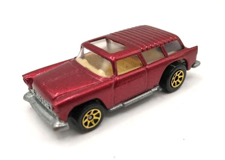 1969 Hot Wheels 55 Chevy Classic Nomad Dark Red Metallic 1/64 Malaysia NM/M