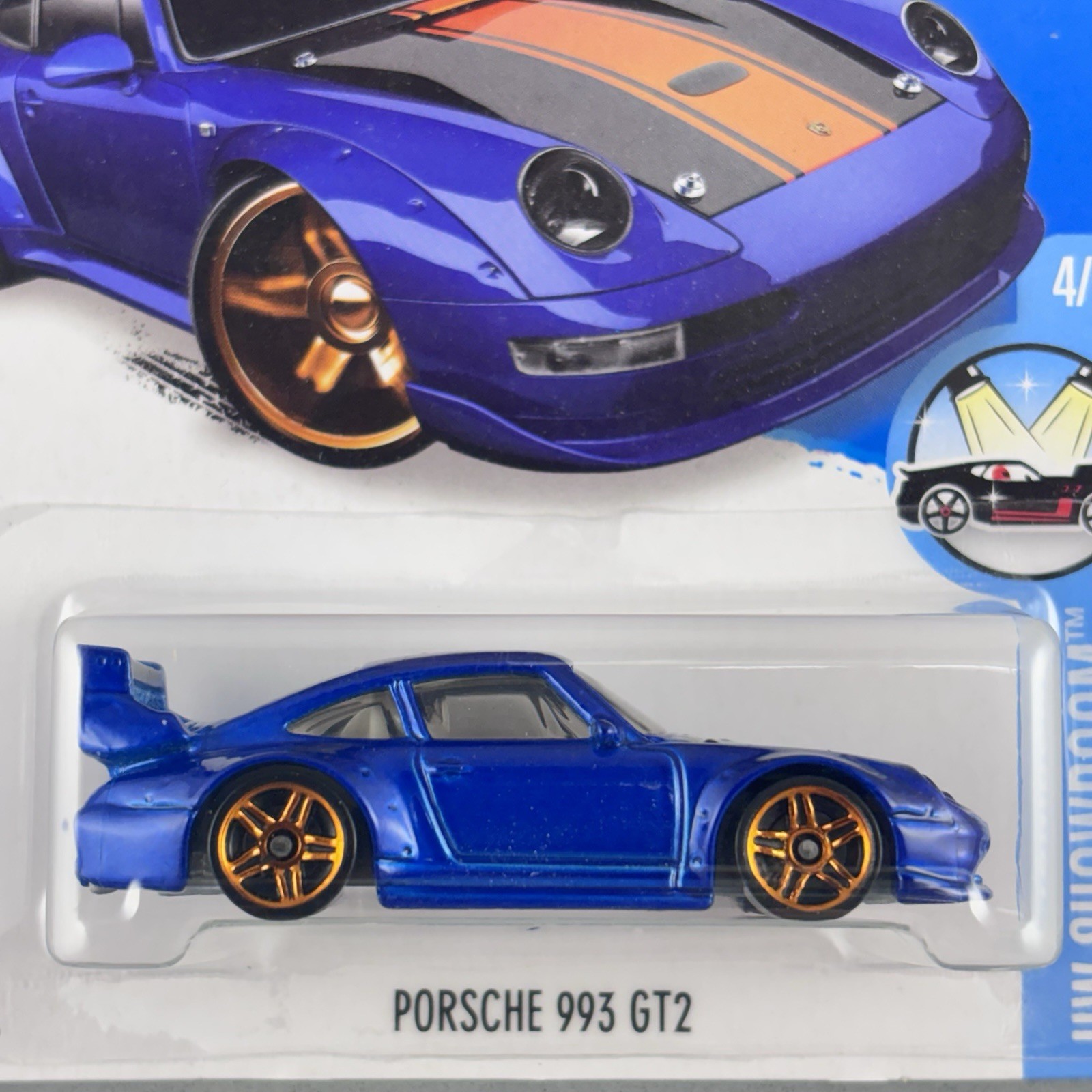 Hot Wheels Porsche 993 GT2 Blue HW Showroom 4/10 114/250 2016