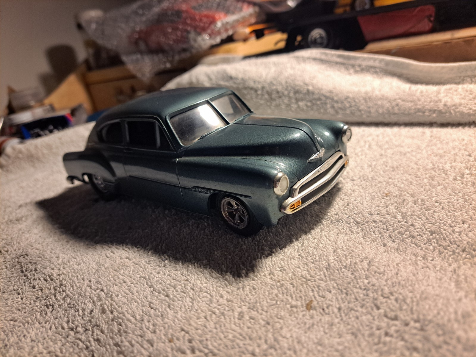 Green Custom Coupe Model Car w/ Exposed Engine, Used