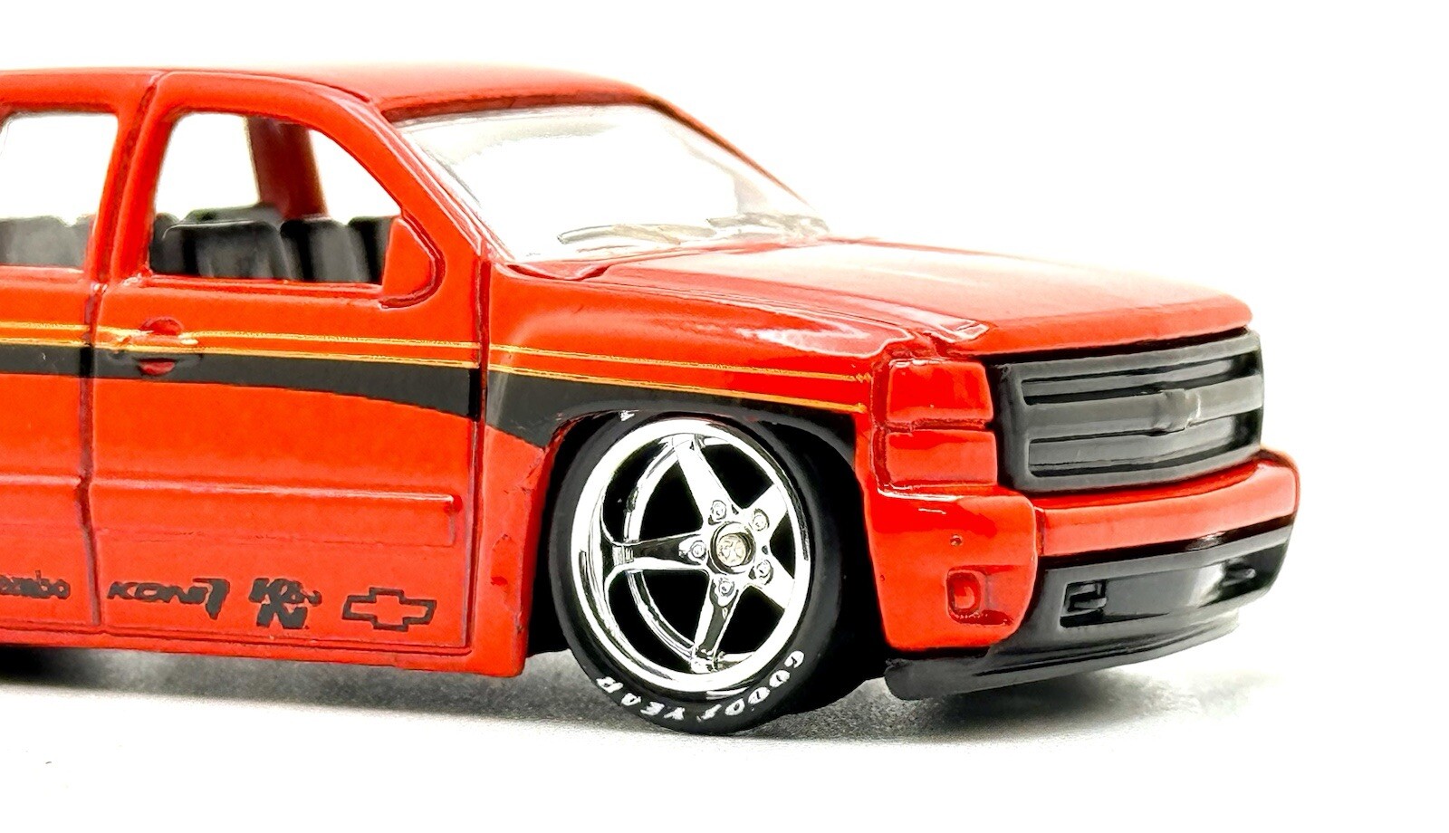 5x PACK Deep Dish Chrome Wheels FITS 07 SILVERADO Lettered Rubber Tire for 1/64
