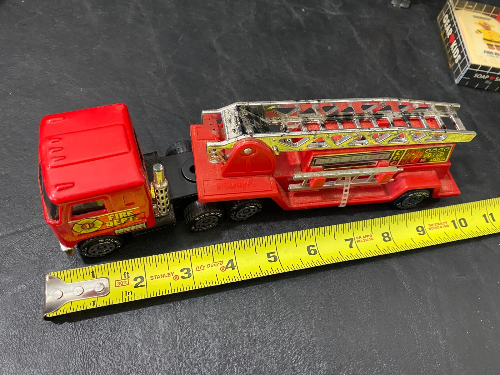 fire department collectibles cast iron Matchbox w/ belt buckle figure and more!