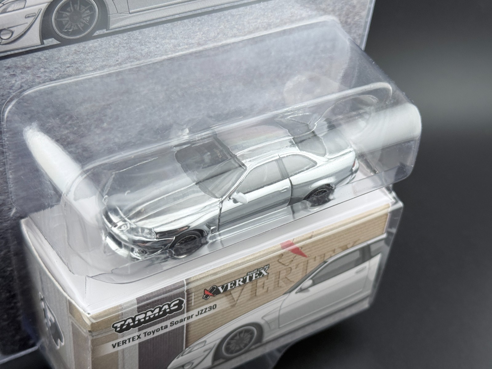 Tarmac Works VERTEX Toyota Soarer JZZ30 Global64 1/64 Chrome Silver CHASE