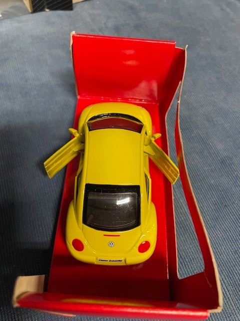 Lot of 2 diecast VW Beetles. One is Maesto other is Kinsmart 1/32 Scale