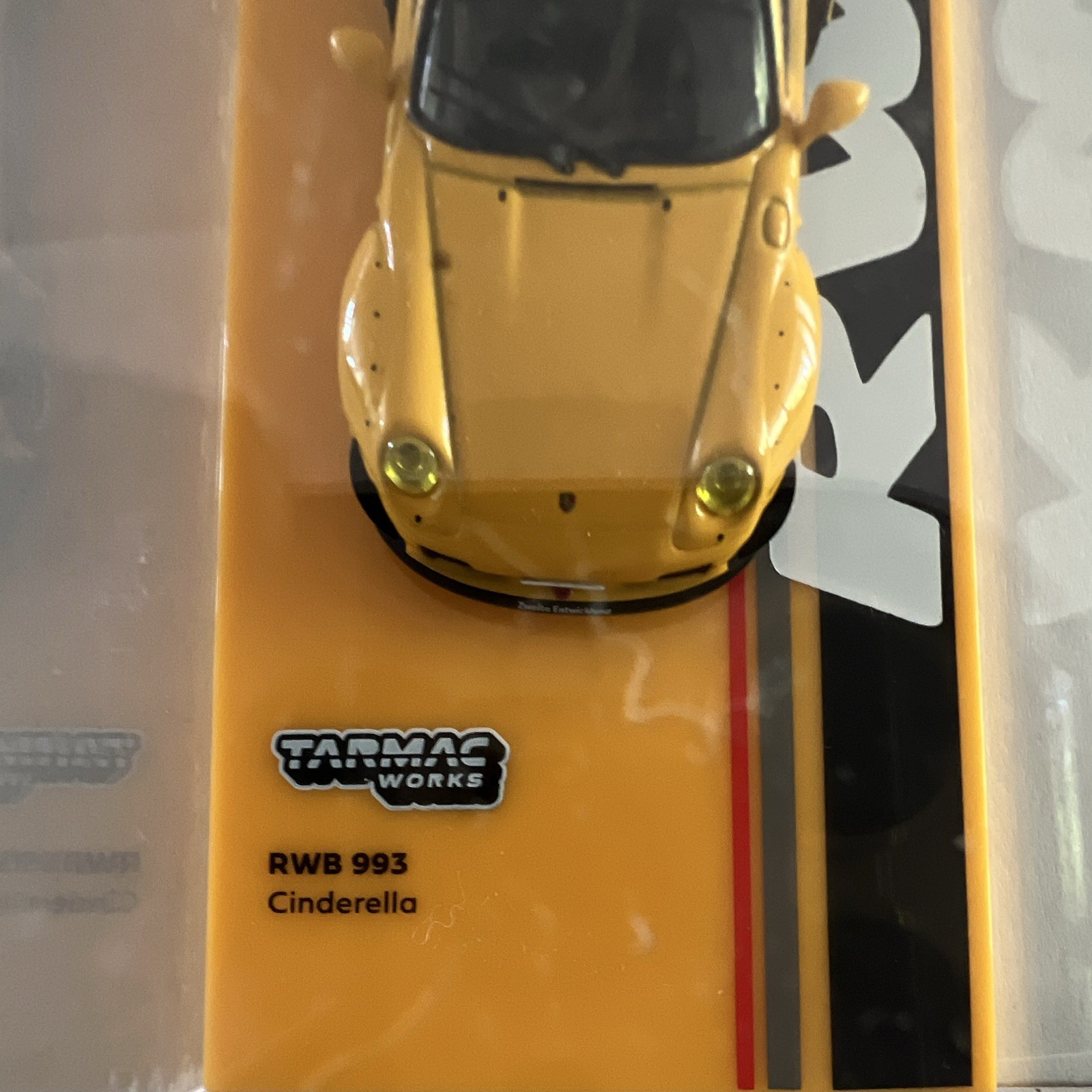 Tarmac Works Porsche RWB 993 Cinderella Gold Diecast Car 1:64 w/ Case/Stand