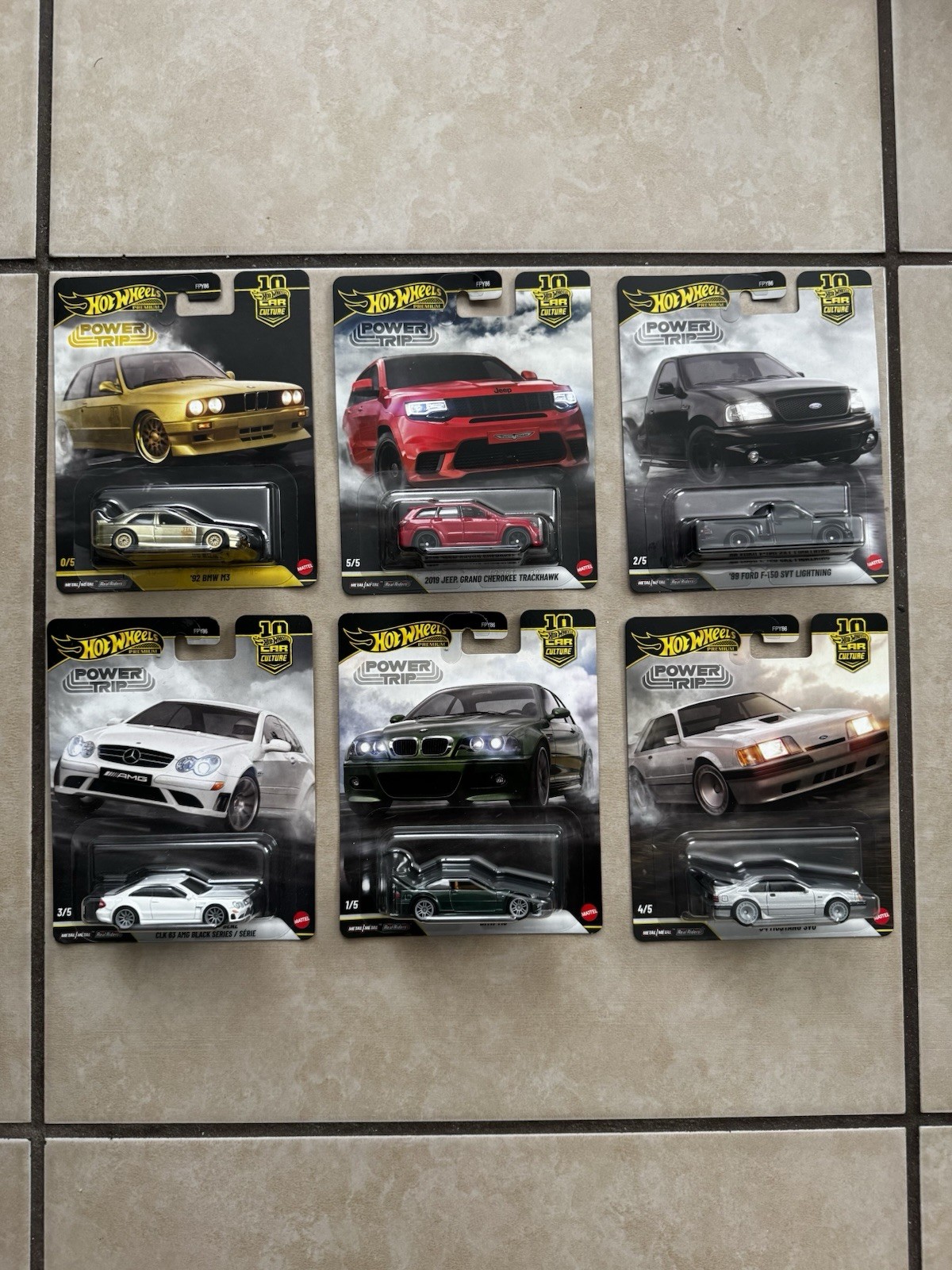2026 Hot Wheels Premium Car Culture Power Trip Set of 6 0/5 Gold 92 BMW M3 Chase