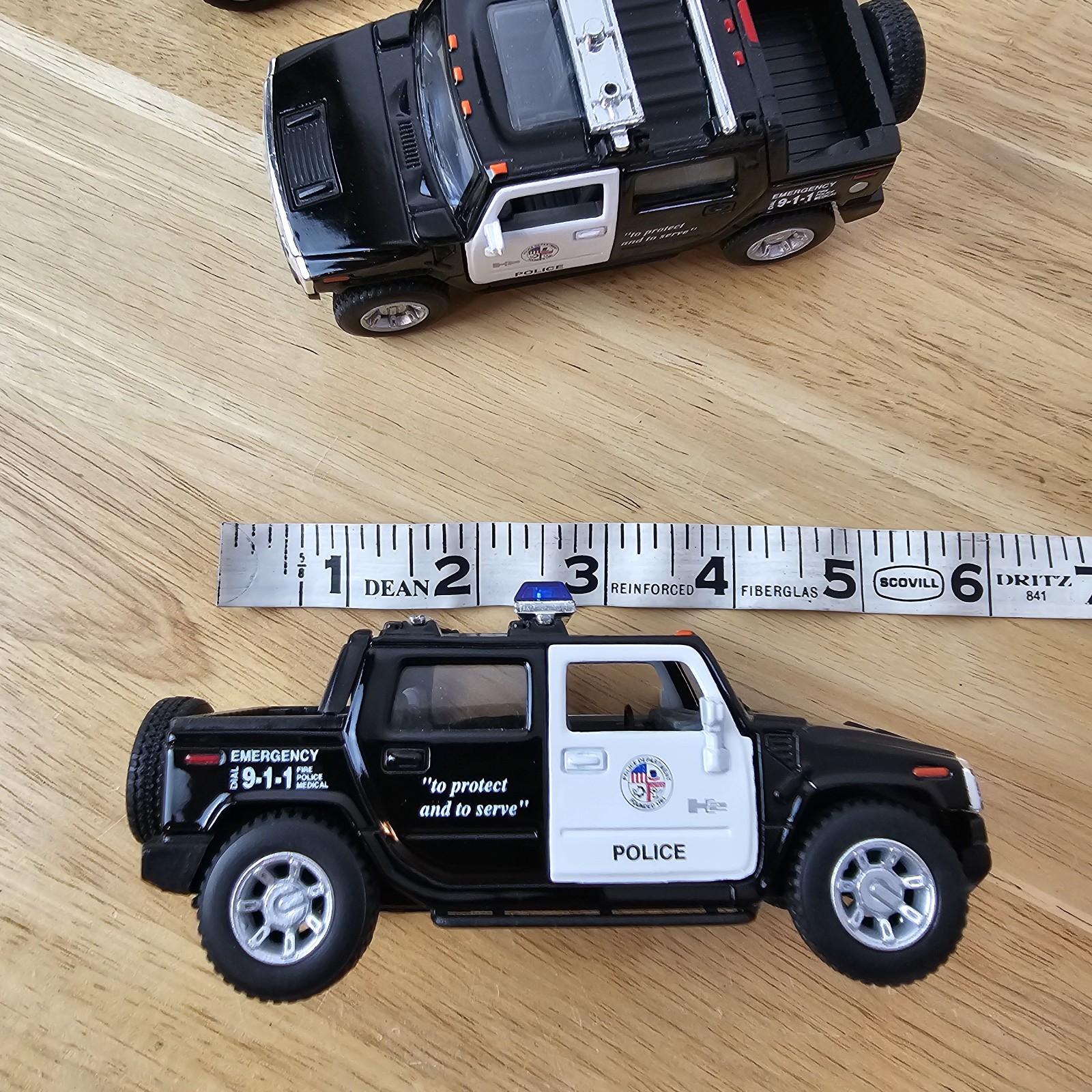 Kintoy Die-Cast Lot 3 Police Cars Trucks Black White “To Protect and to Serve”