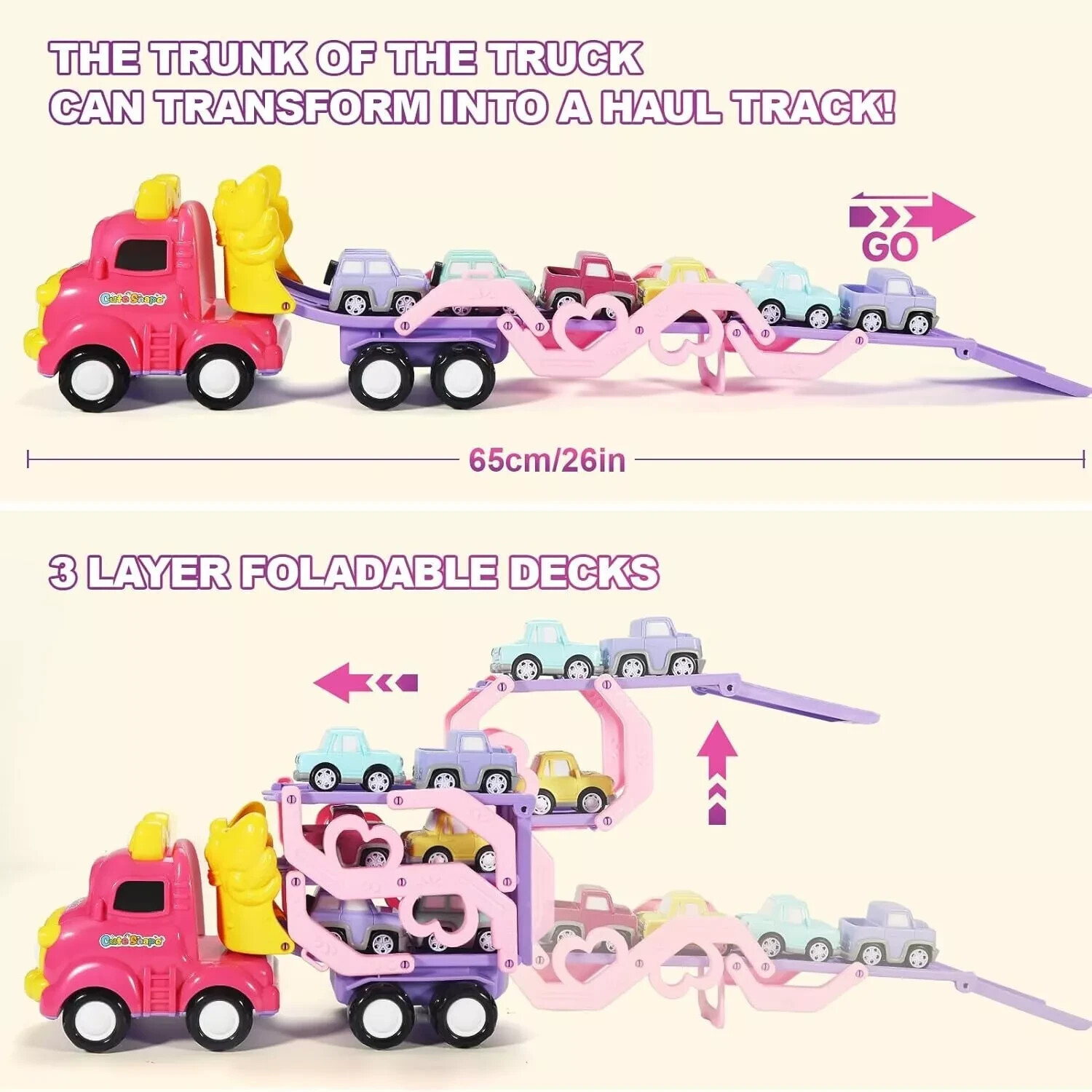 Toddler Truck Kids Car Toy Vehicle with Light & Sound for 3+ Girls, XMAS Gift UK