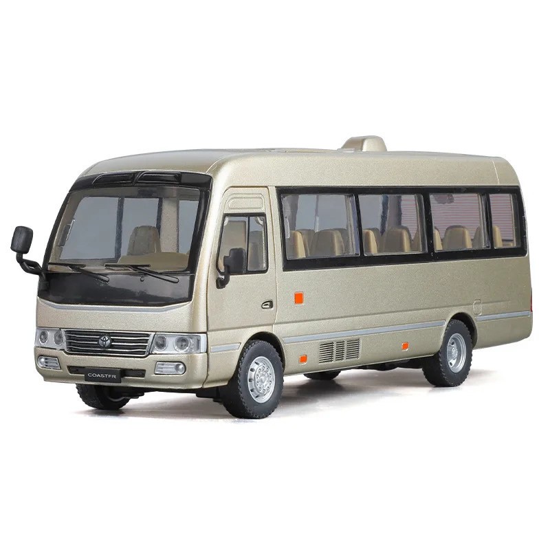 1:24 Toyota Coaster BUS Alloy Diecast Car Model Sound Light Kid’s Toy Birthday