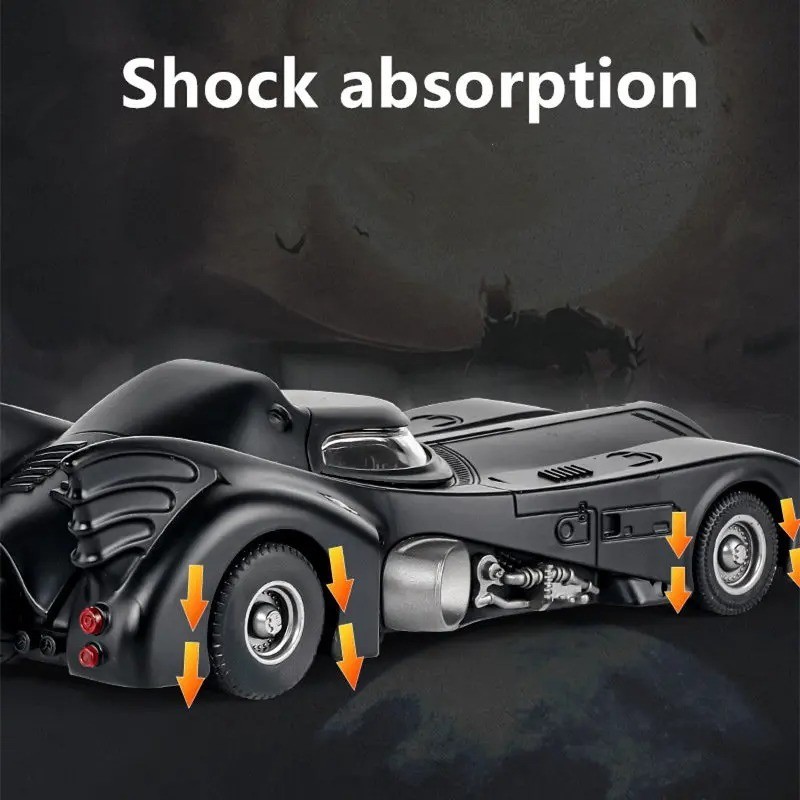 1:24 1989 Batmobile Diecast Model Alloy Car – Sound Light & Spray Mist Toy Gift