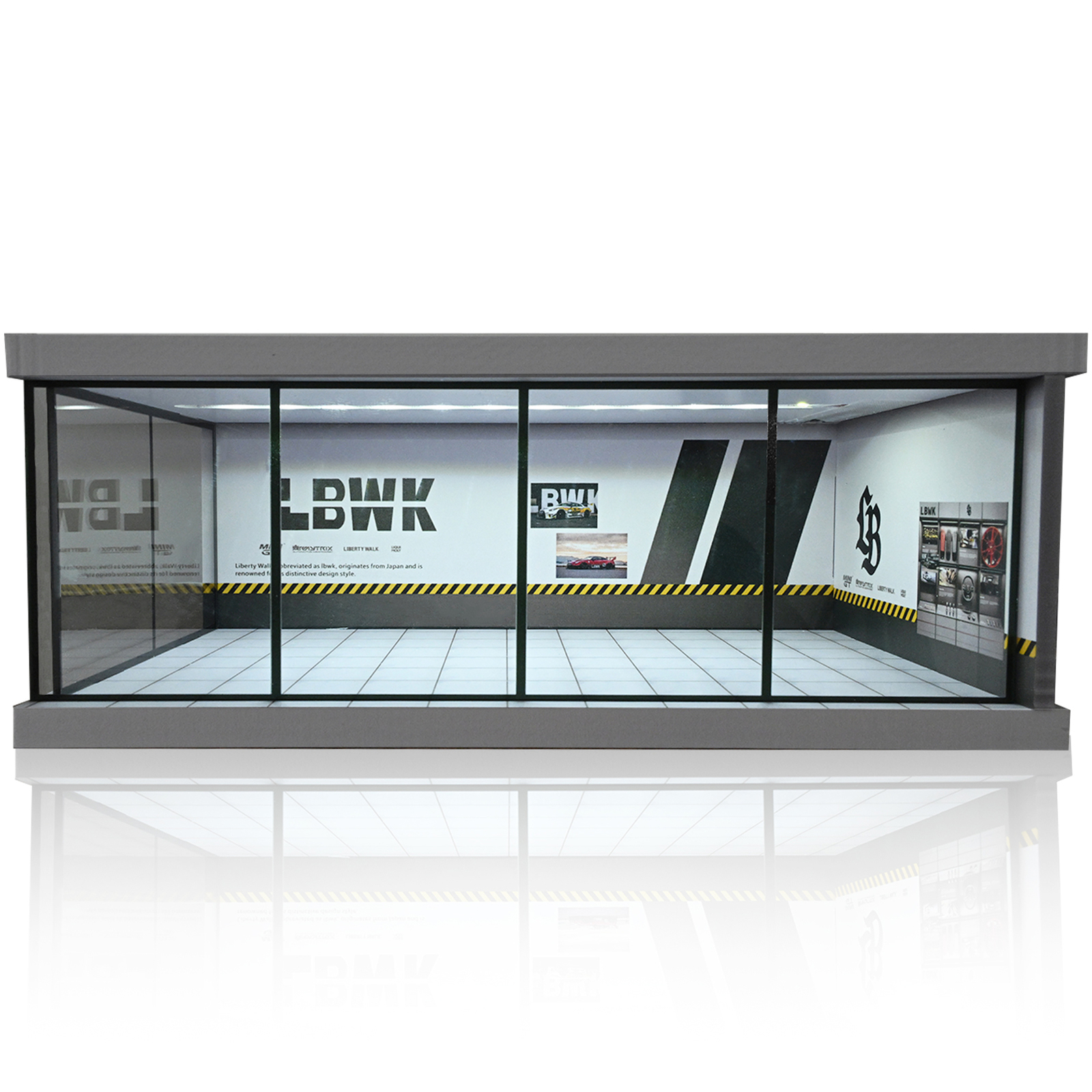 Diorama 1/64 Car Garage Model LED Lights City Car Showroom Scene Model Display