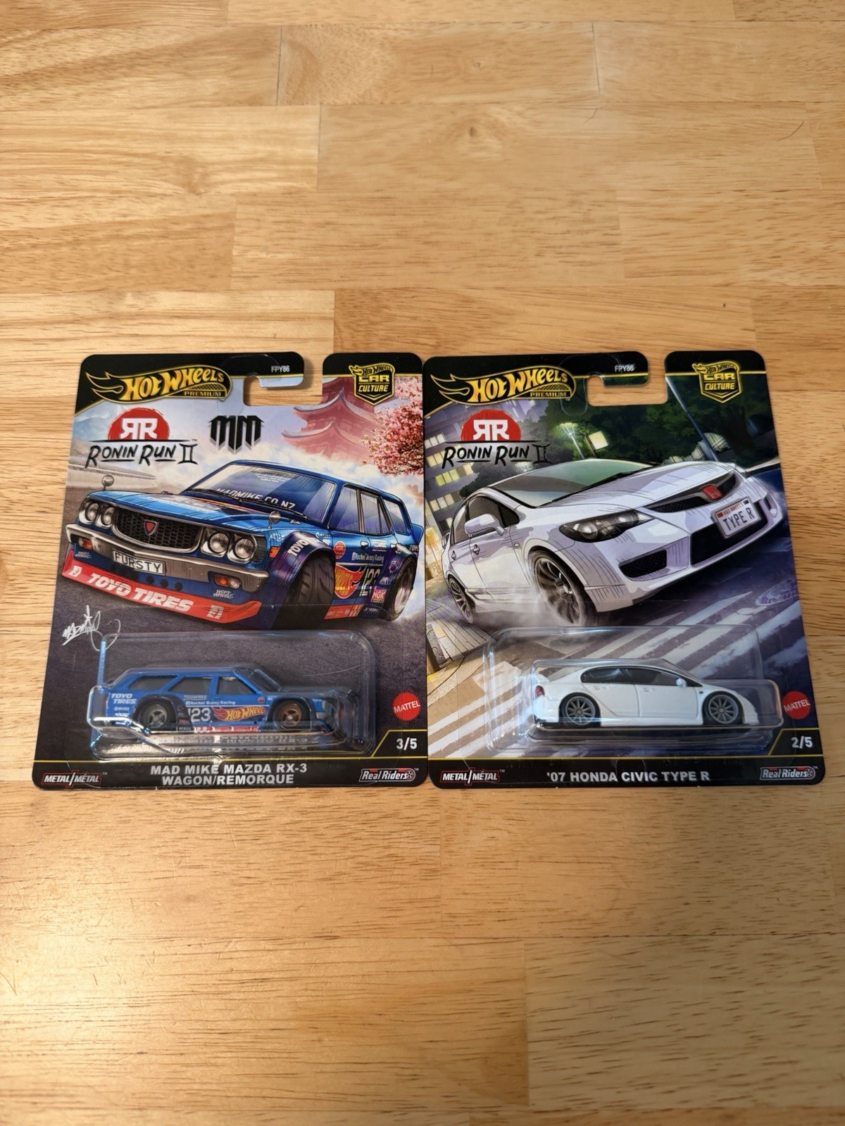 Hot Wheels 2025 Car Culture Ronin Run II ‘07 Honda Civic & Mazda RX-3 Set of 2