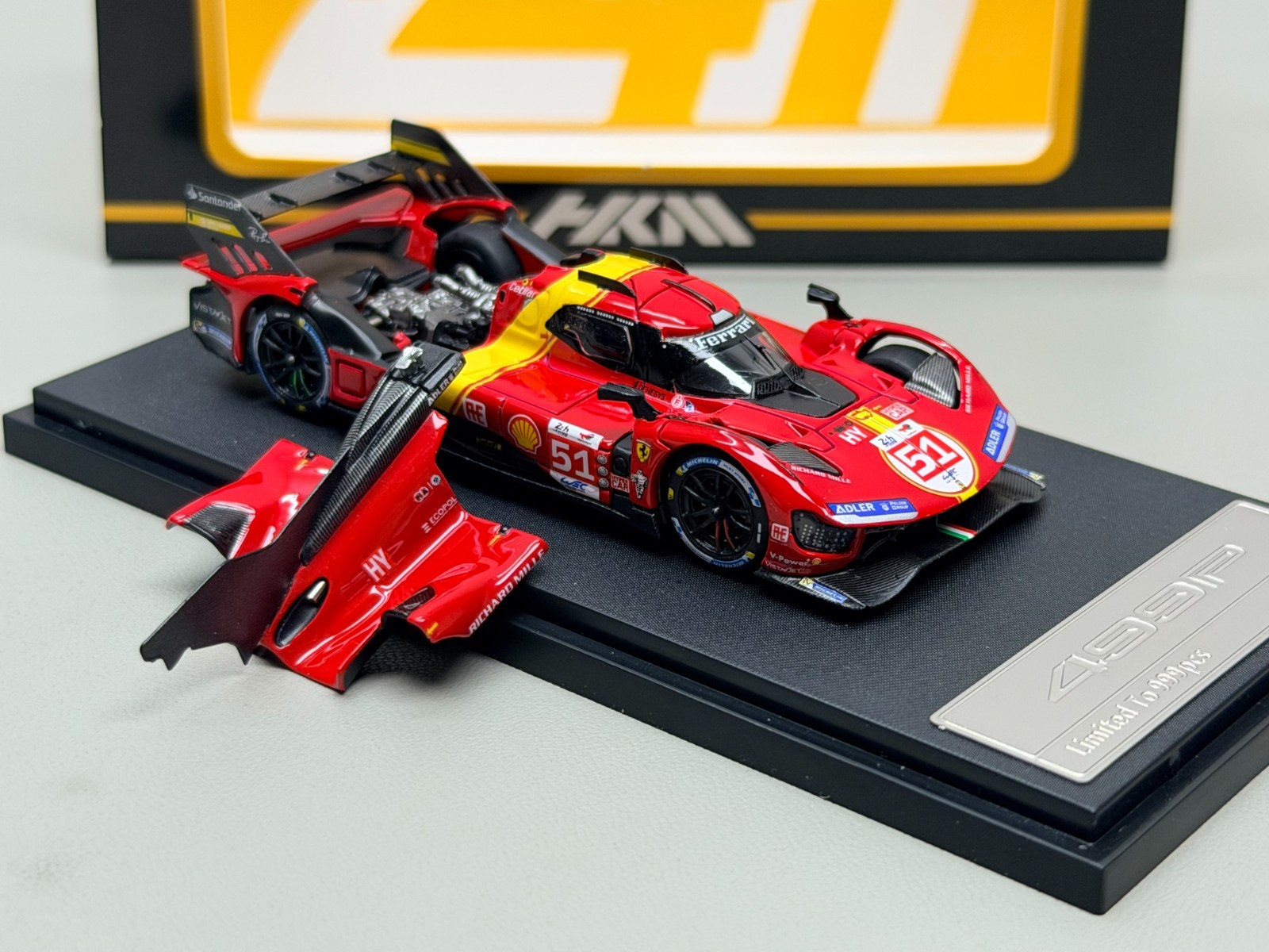 HKM 1/64 Ferrari 499P Hypercar Le Mans Alloy Car Model