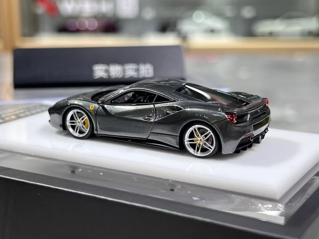 1:64 CL Gray 488 GTB Hard Top Sports Model Diecast Resin Car