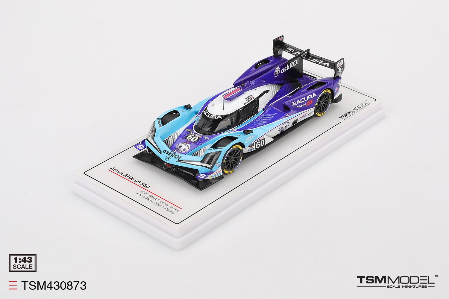 TSM-Model Acura ARX-06 GTP – Meyer Shank – 2025 12hrs Sebring 1:43 Car TSM430873