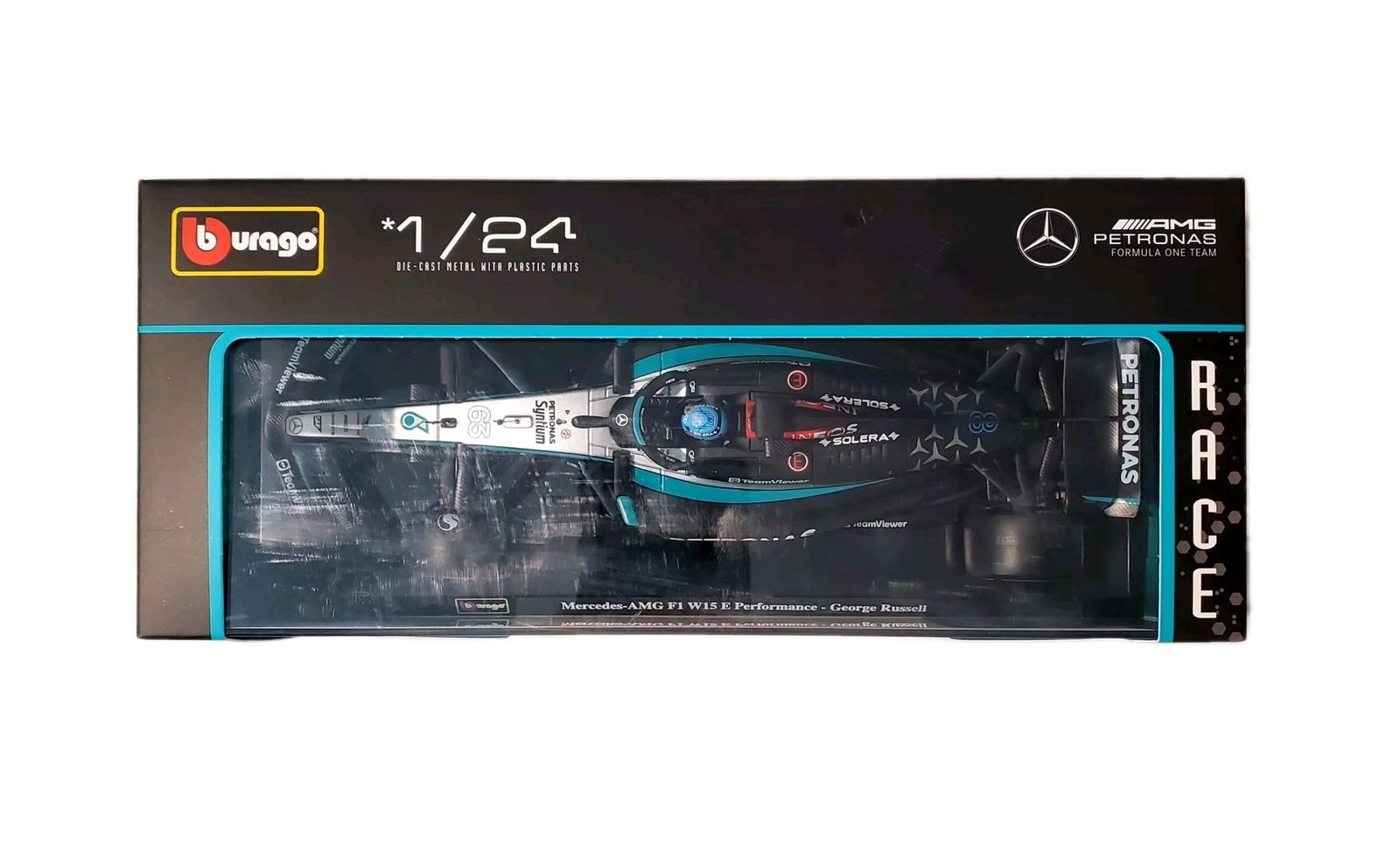 Bburago Premium 1:24 Formula 1 F1 Racing AMG Petronas #63 George Russell W15 🆕