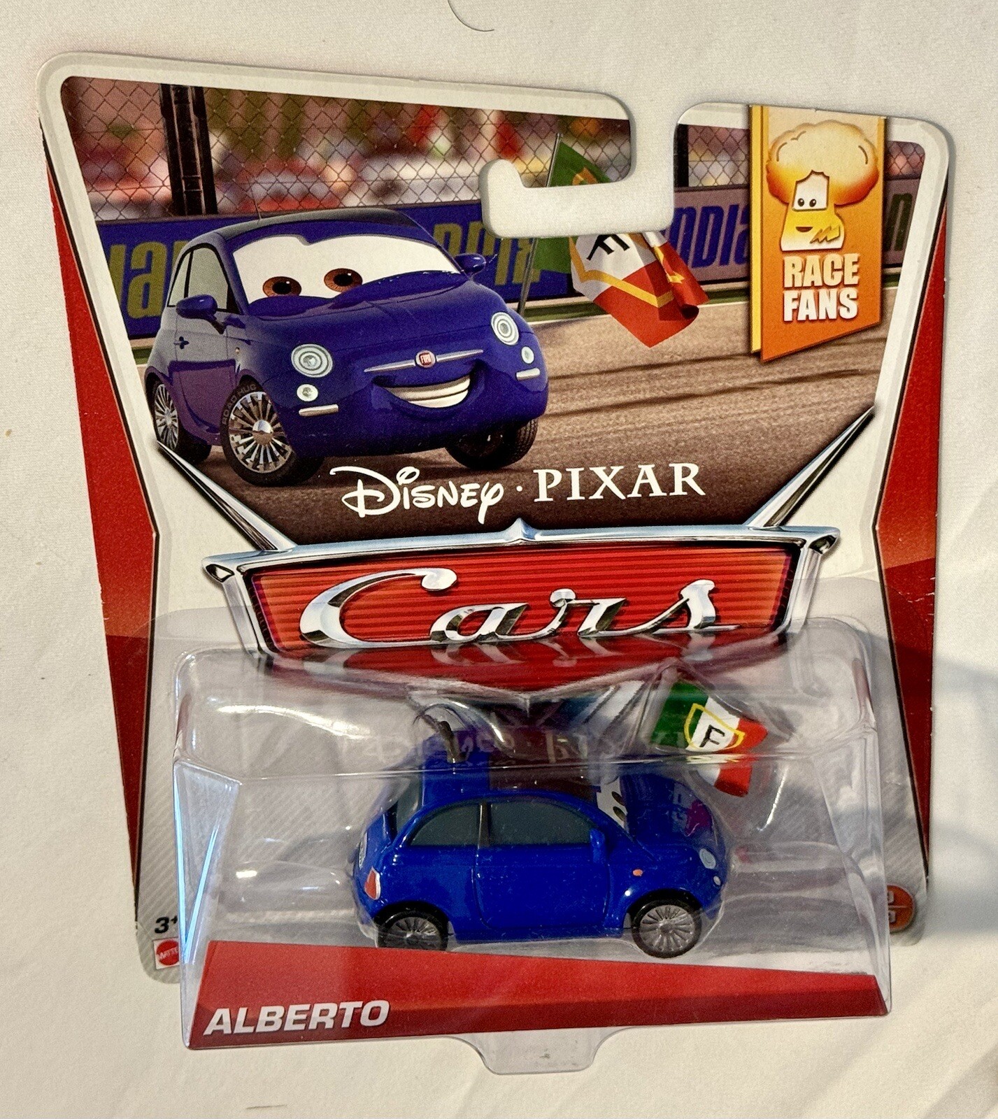 Mattel Disney Pixar Cars ALBERTO Race Fan Sealed On Card
