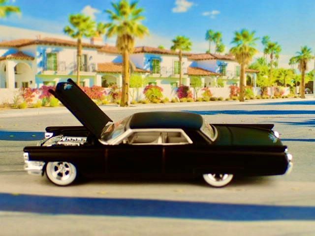 Matte Black Chopped Top 1963-1964 Custom Cadillac LS V8 Coupe DeVille 1/64 LE S