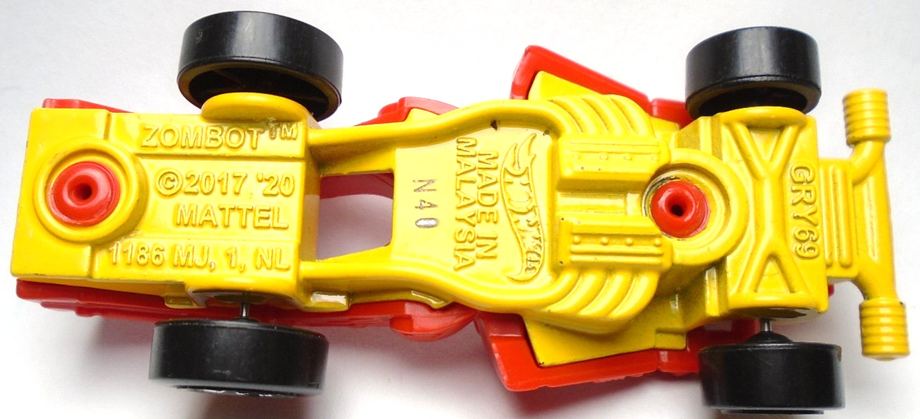 2020 HOT WHEELS MATTEL GAMES ZOMBOT RED & YELLOW 1:64 DIECAST 2 7/8″ ROBOT CAR