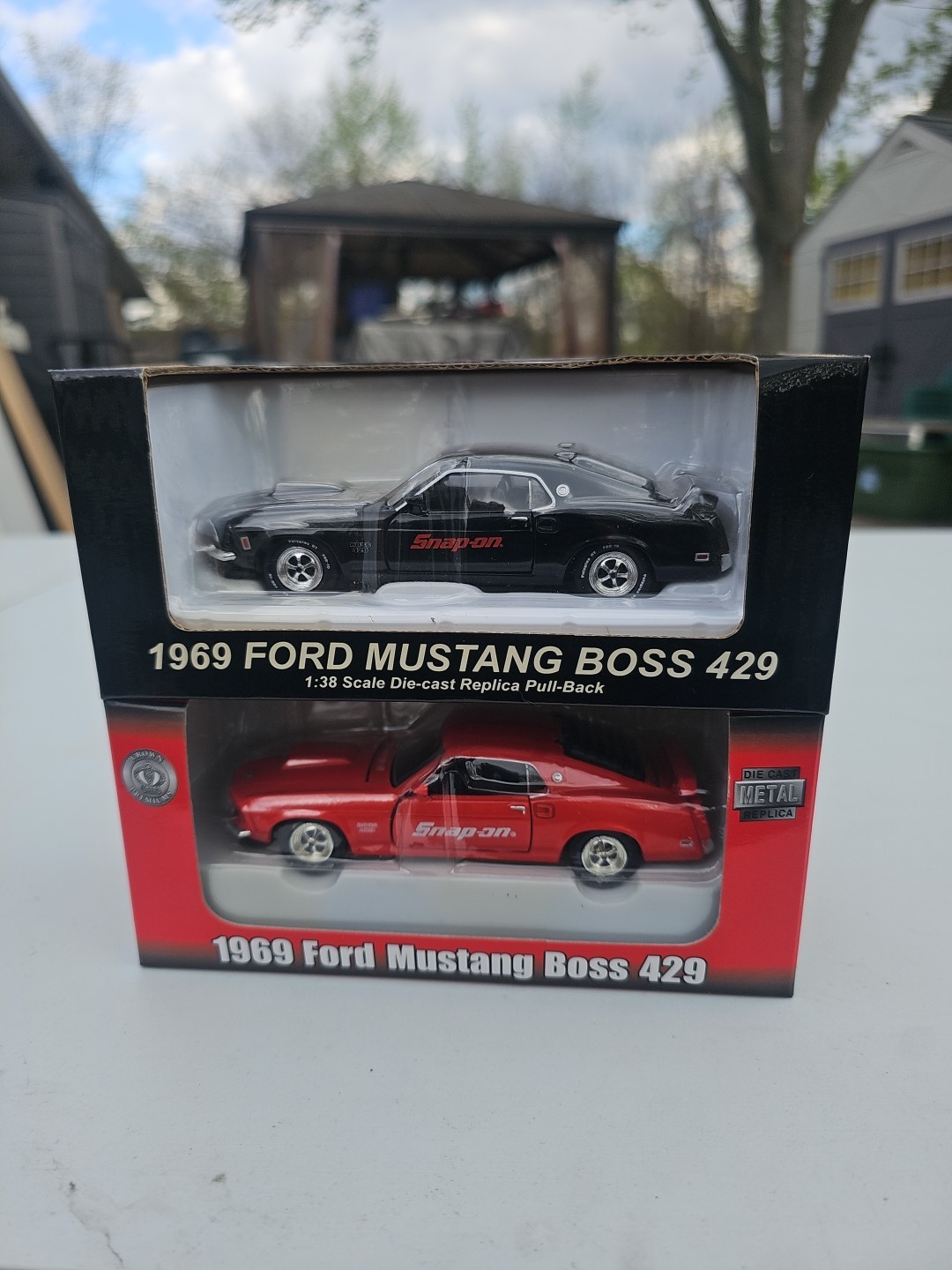Vintage LOT OF 2 Snap On 1969 Ford Mustang Boss 429 1:38 Scale Pull Back Action
