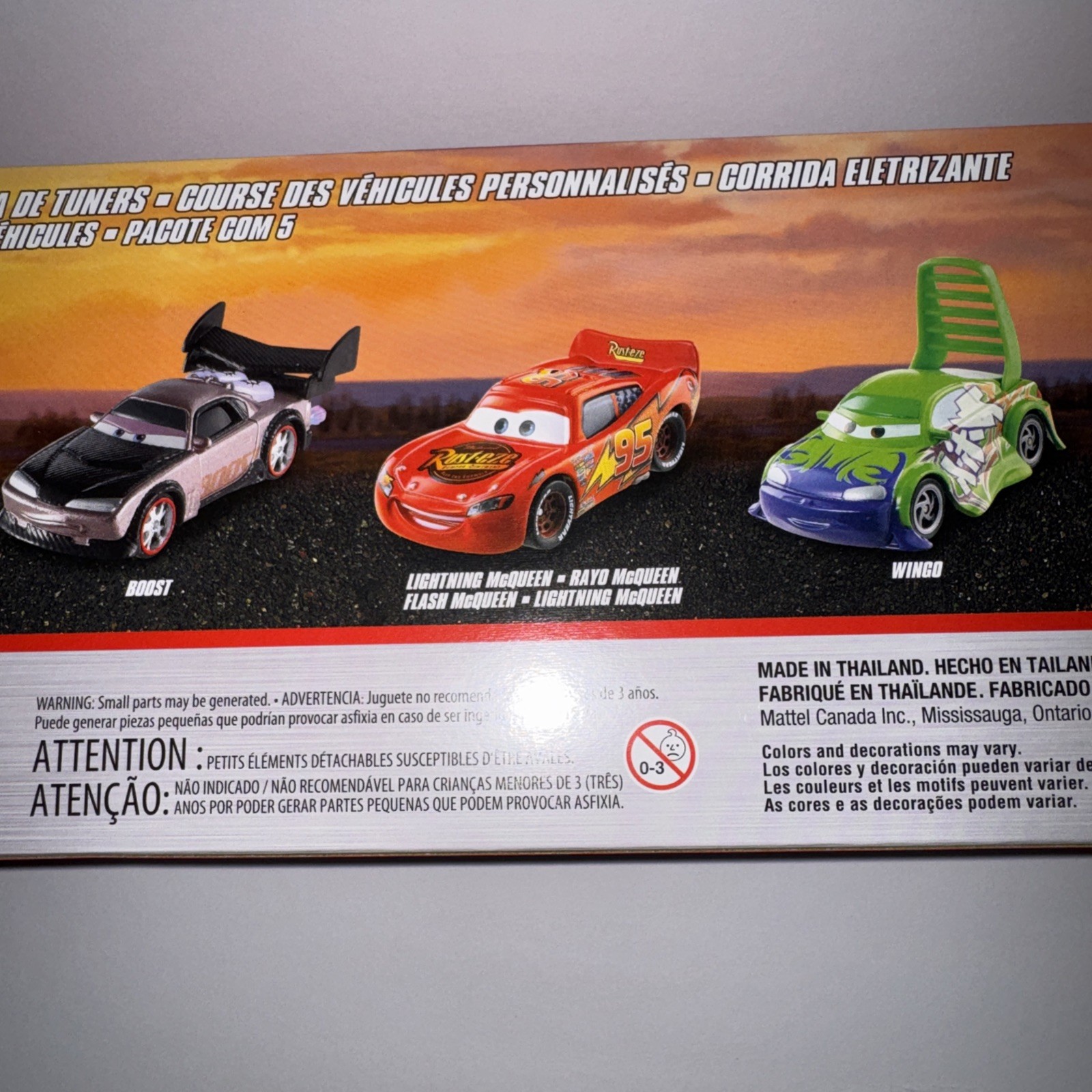 Disney Pixar Cars Tuners Race 5 Pack W/ DJ, Boost, Lt McQueen, Wingo & Snotrod