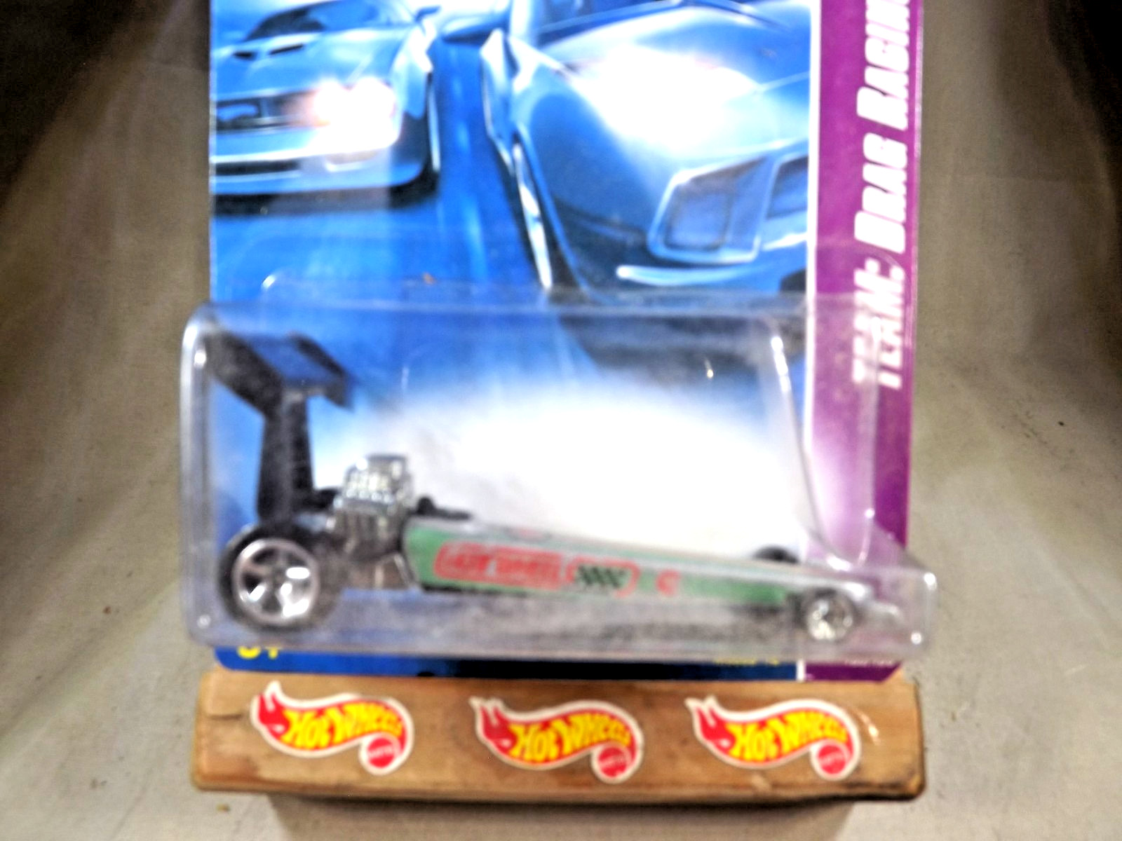 2008 Hot Wheels #159 Team: Drag Racing 3/4 DRAGSTER Gray w/Chrome 5 Spoke Wheels