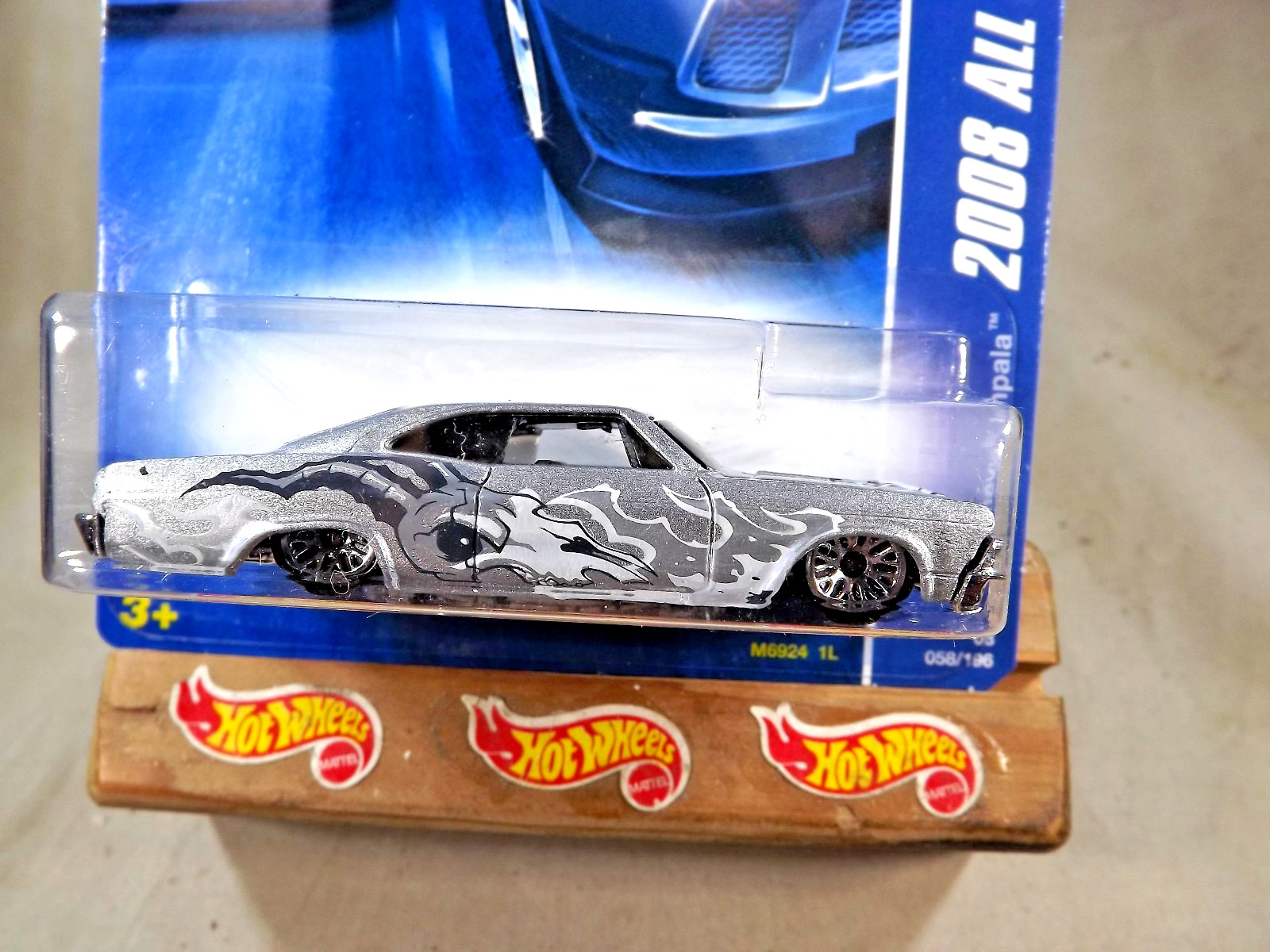 2008 Hot Wheels Kmart #58 All Stars ’65 CHEVY IMPALA Silver w/Chrome Lace Spokes